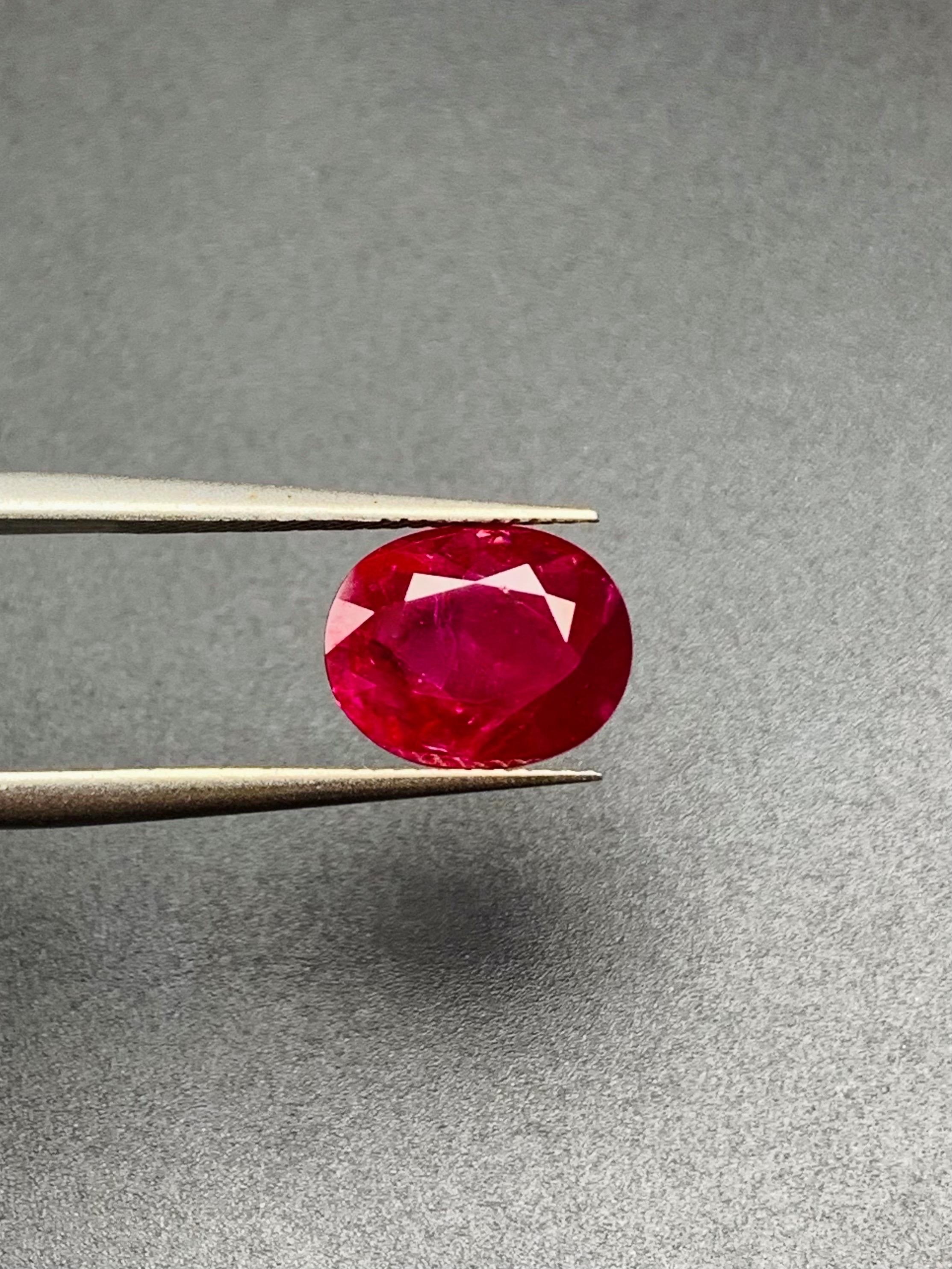 5.13 Ct GRS Zertifikat Natürlicher Burma Mogok Rubin unerhitzter Edelstein Collection im Angebot 2