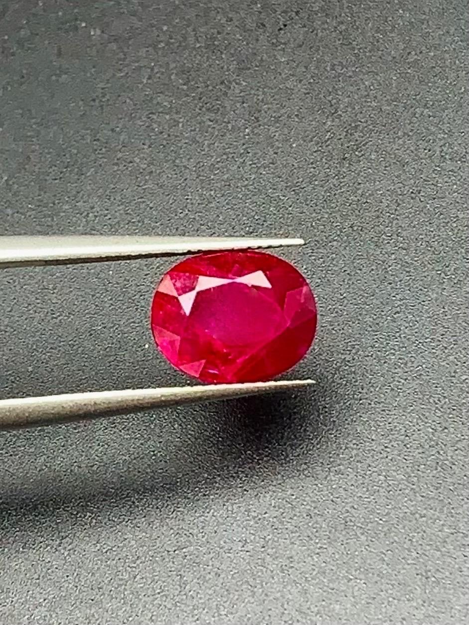 5.13 Ct GRS Zertifikat Natürlicher Burma Mogok Rubin unerhitzter Edelstein Collection im Angebot 3