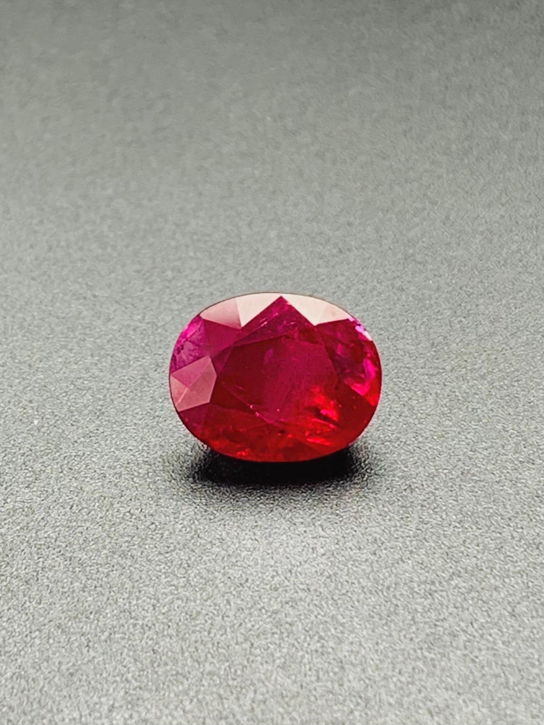 5.13 Ct GRS Zertifikat Natürlicher Burma Mogok Rubin unerhitzter Edelstein Collection im Angebot 4