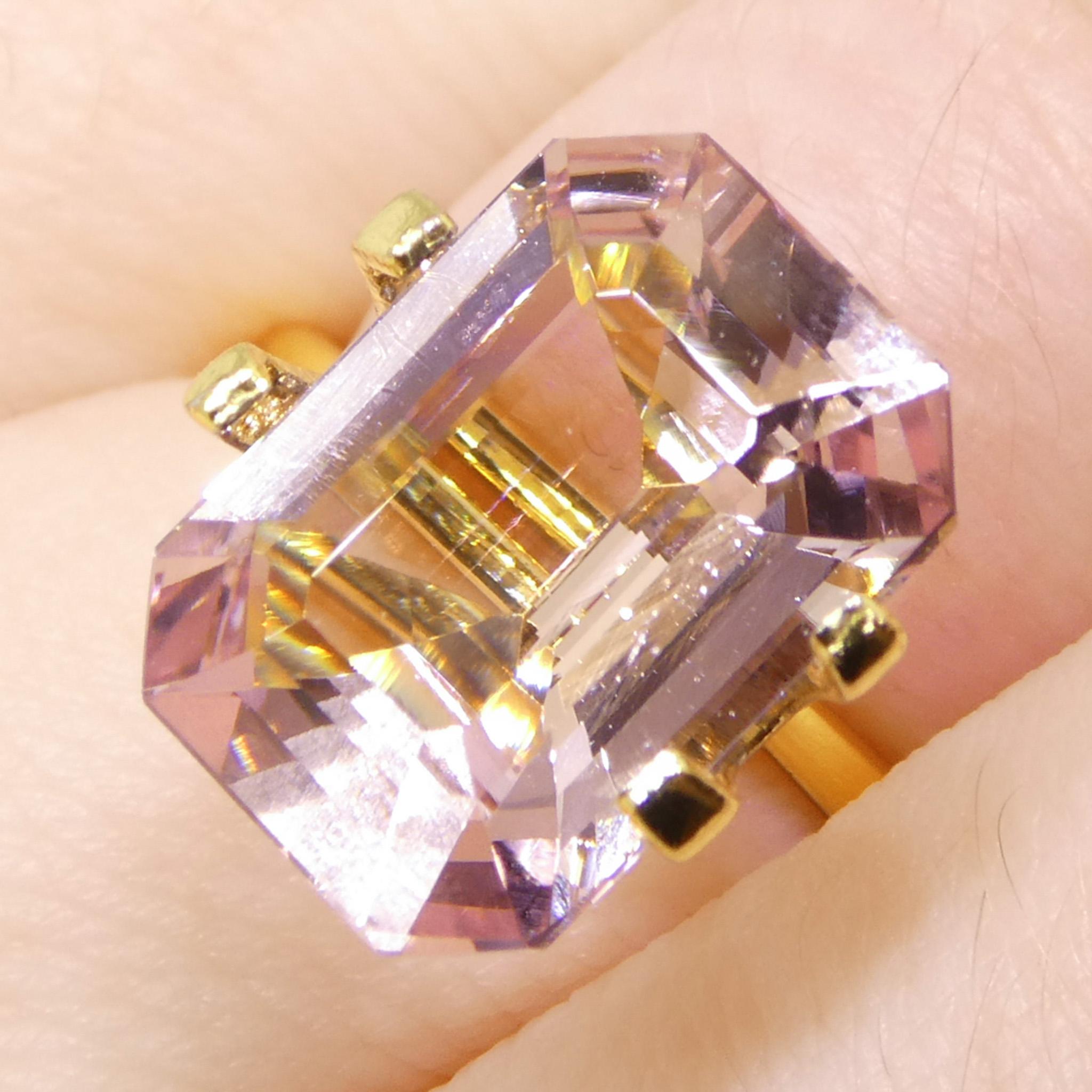 5.13ct Octagonal/Emerald Cut Orangy Pink Morganite For Sale 9