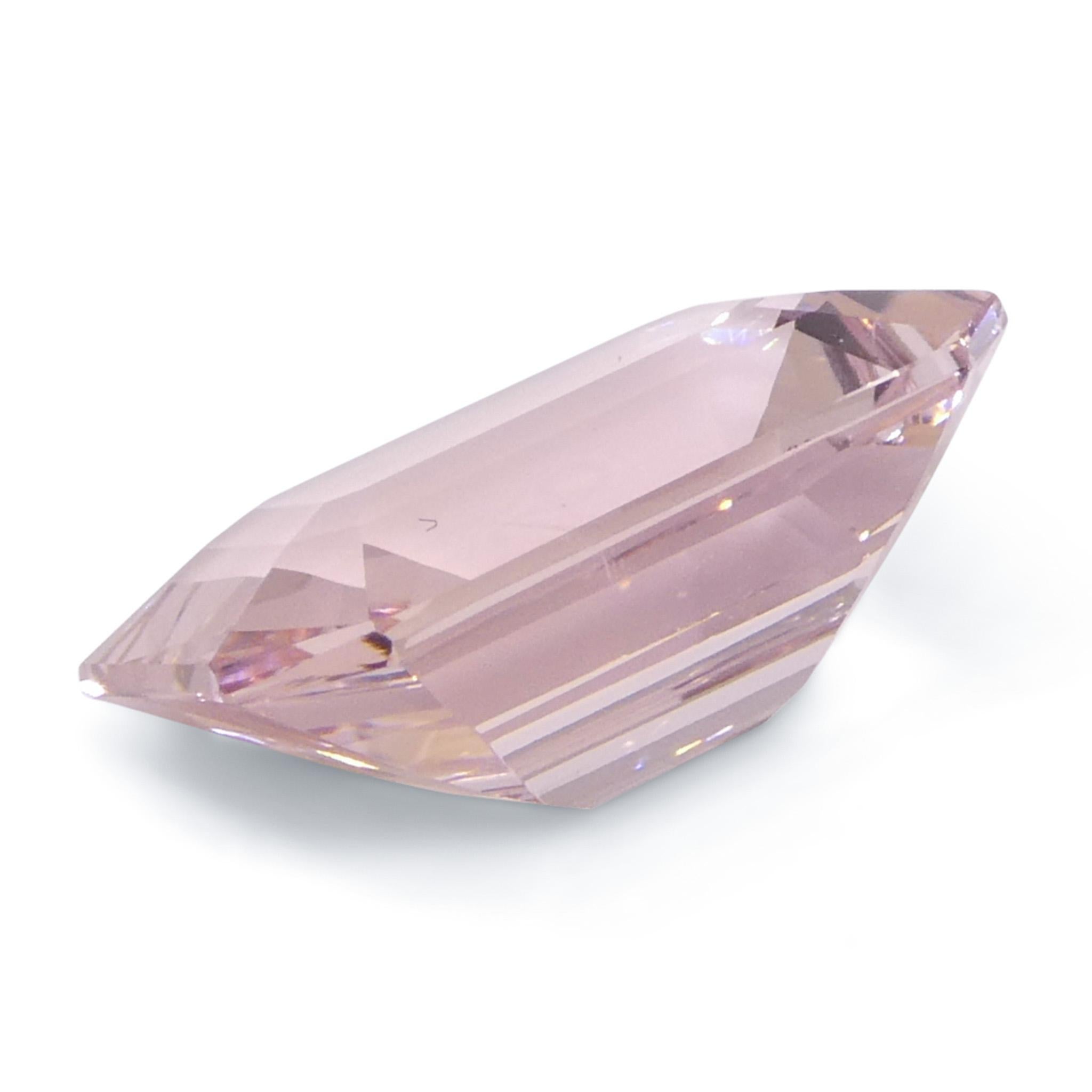 5.13ct Octagonal/Emerald Cut Orangy Pink Morganite For Sale 5