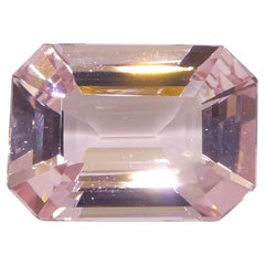 5.13ct Octagonal/Emerald Cut Orangy Pink Morganite
