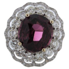 5.13CT Spinel and 1.37CTW Diamond Ring in 18K White Gold