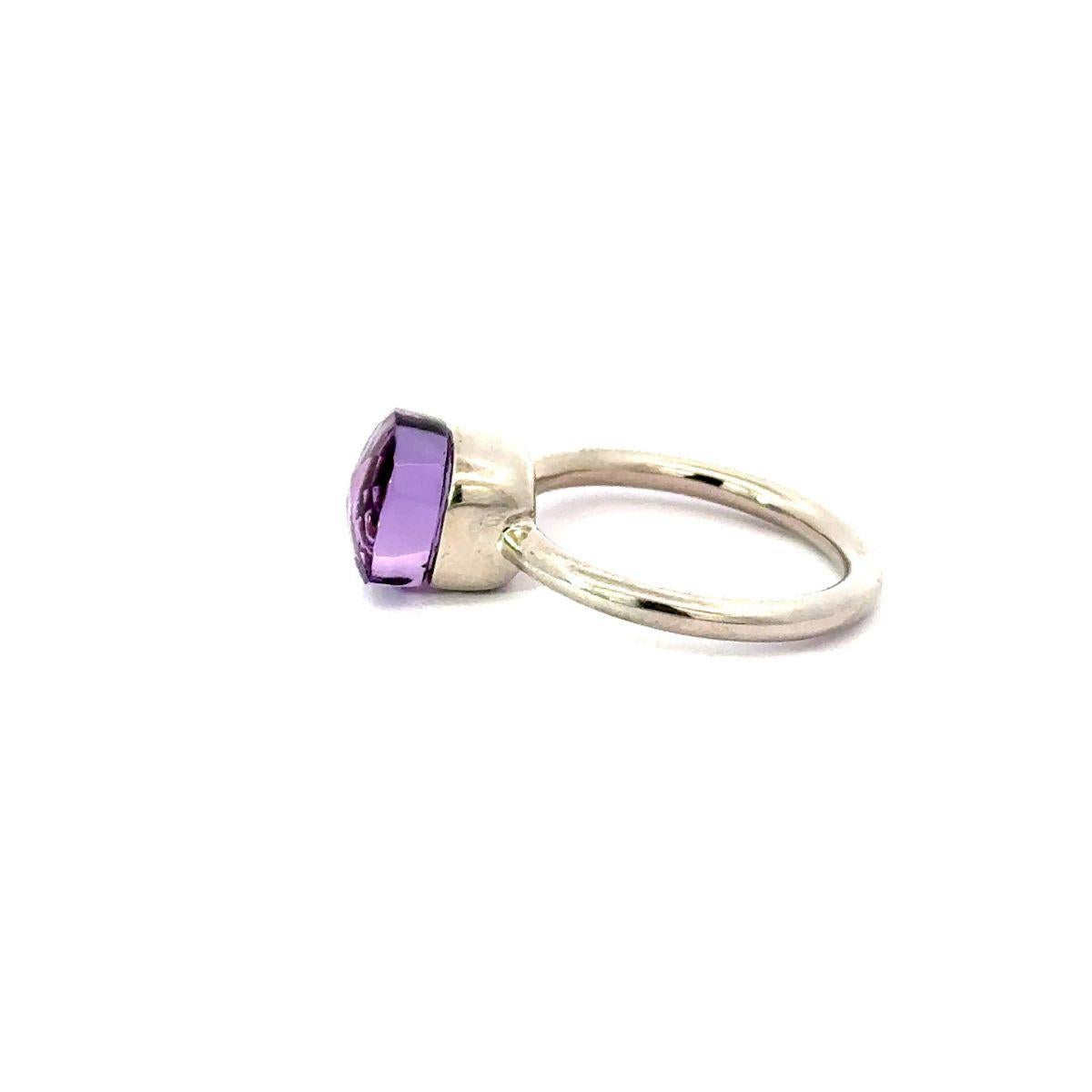 For Sale:  5.14 carat Cushion Cut Natural Amethyst Gemstone Ring in 925 Silver for Mom Gift 3