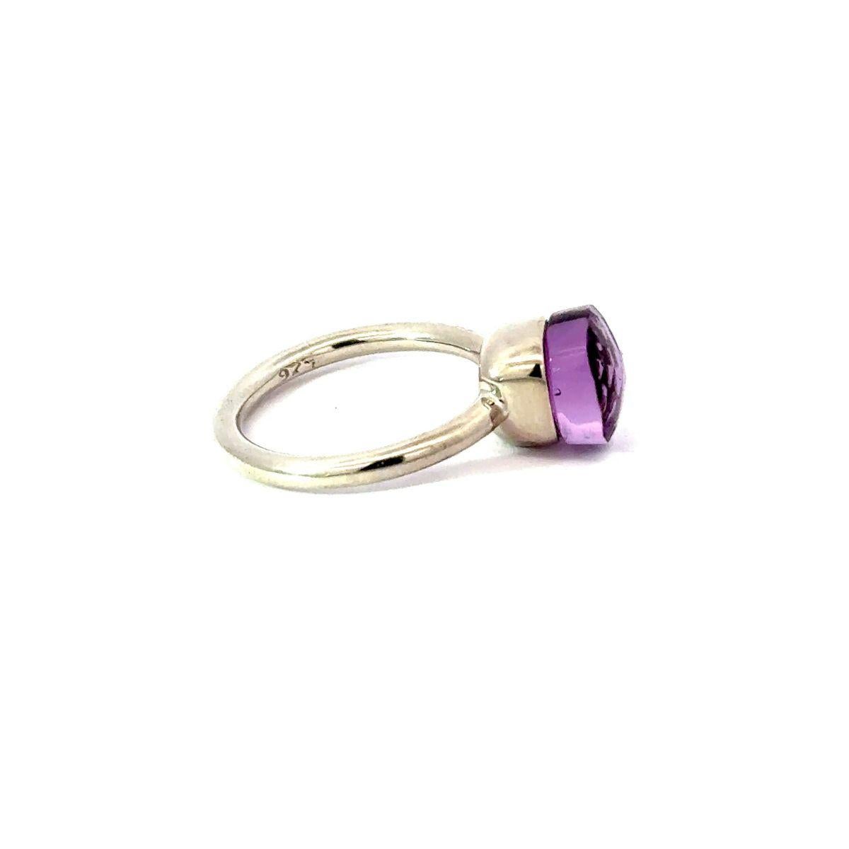 For Sale:  5.14 carat Cushion Cut Natural Amethyst Gemstone Ring in 925 Silver for Mom Gift 9