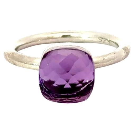 For Sale:  5.14 carat Cushion Cut Natural Amethyst Gemstone Ring in 925 Silver for Mom Gift