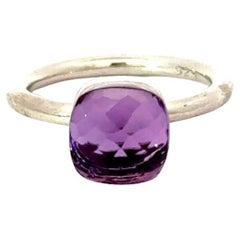 Anello con gemma ametista naturale da 5,14 carati con taglio a cuscino in argento 925 per il regalo alla mamma