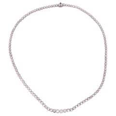 Vintage 5.14 Carat Diamond Platinum Riviera Bezel Set Necklace