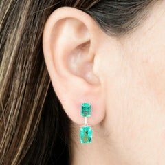 5.14 Carat Emerald 14 Karat Gold Stud Earrings