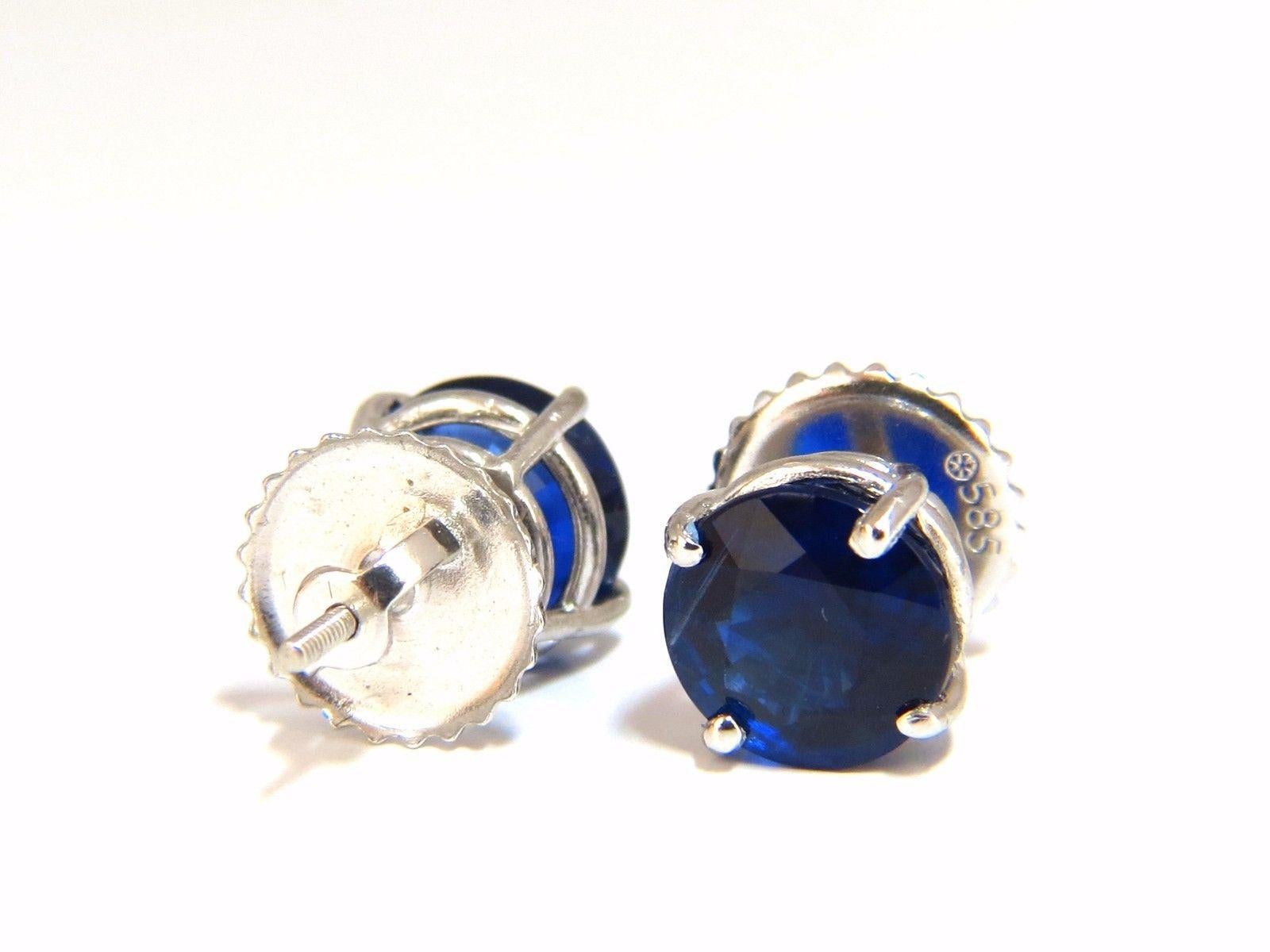 
5.14ct. Natural Blue Kyanite Earrings

Fully faceted & gorgeous vivid Kashmere blue colors

Range:  8mm each.

14kt. white gold

3.3 grams.