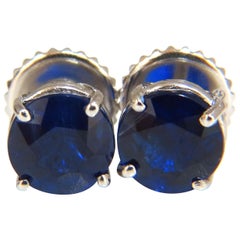 5.14 Carat Natural Kashmere Blue Kyanite Stud Earrings 14 Karat