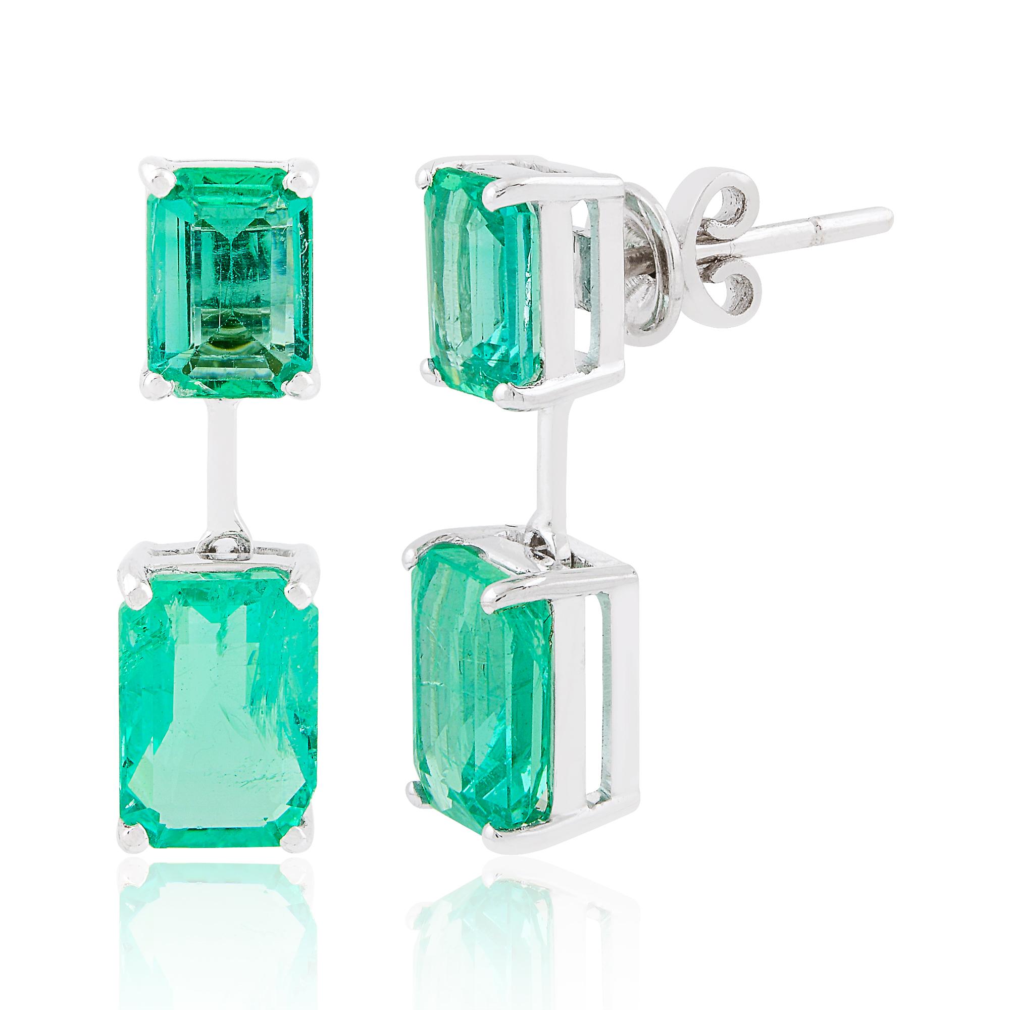 Item Code :- SEE-1777A ( SEE-1777H )
Gross Weight :- 4.82 gm
18k Solid White Gold Weight :- 3.70 gm
Natural Emerald Weight :- 5.60 ct. approx. ( as per availability )
Earrings Length :- 19 mm approx.

✦ Sizing
.....................
We can adjust