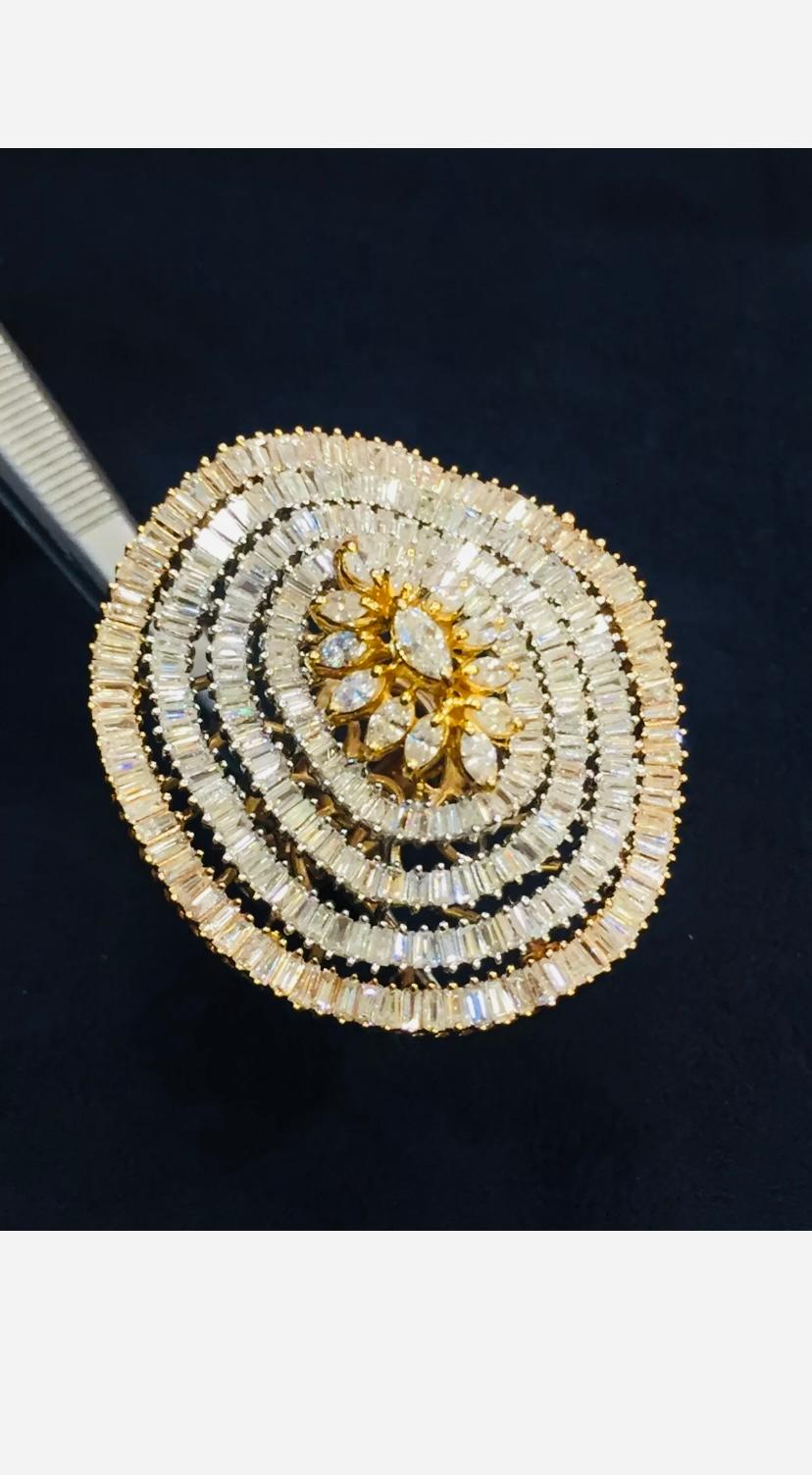 5.14 Quilates Diamantes Naturales Anillo Cóctel Oro en Nuevo estado para la venta en Massafra, IT