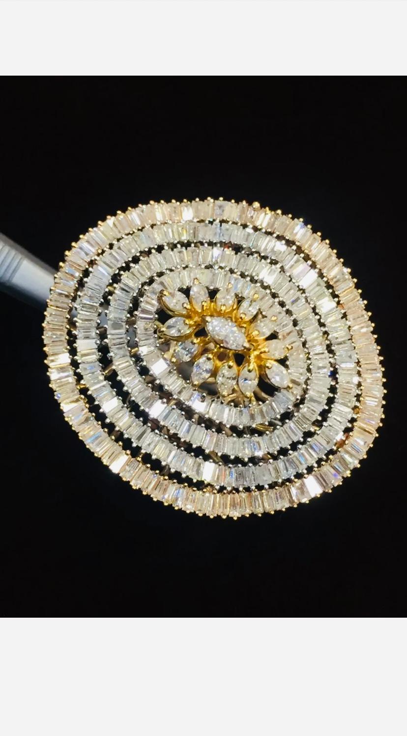 5.14 Quilates Diamantes Naturales Anillo Cóctel Oro en venta 2