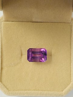 5.14 ct Brazil Natural Amethyst Gemstone Emerald Cut 12X8