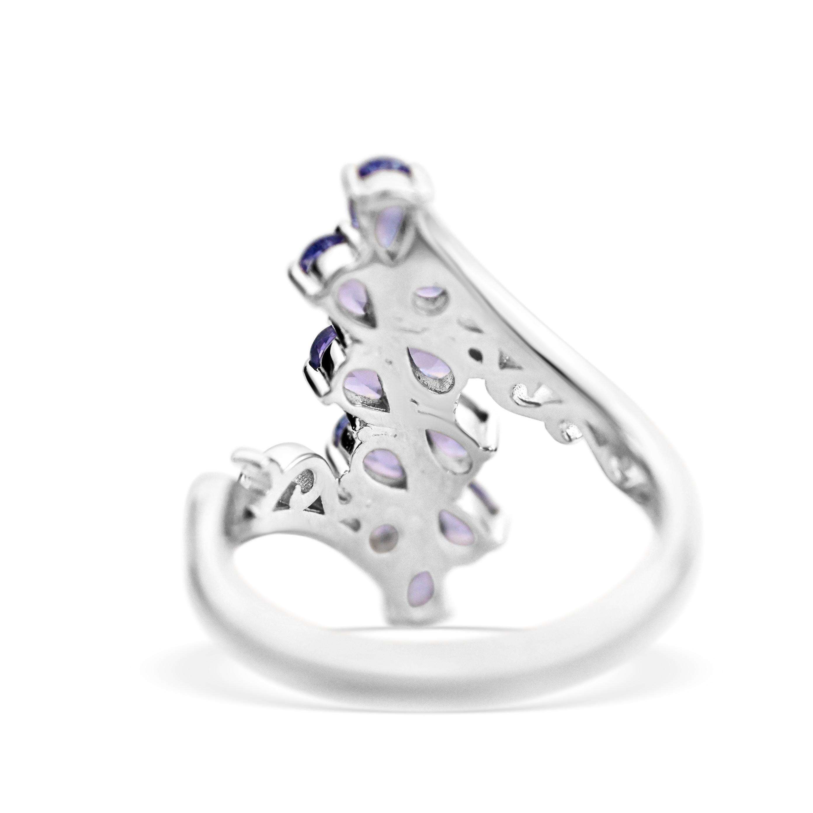 Bague en Tanzanite Naturelle Argent 925 Bague de Mariage Cadeau pour Elle Neuf - En vente à New York, NY