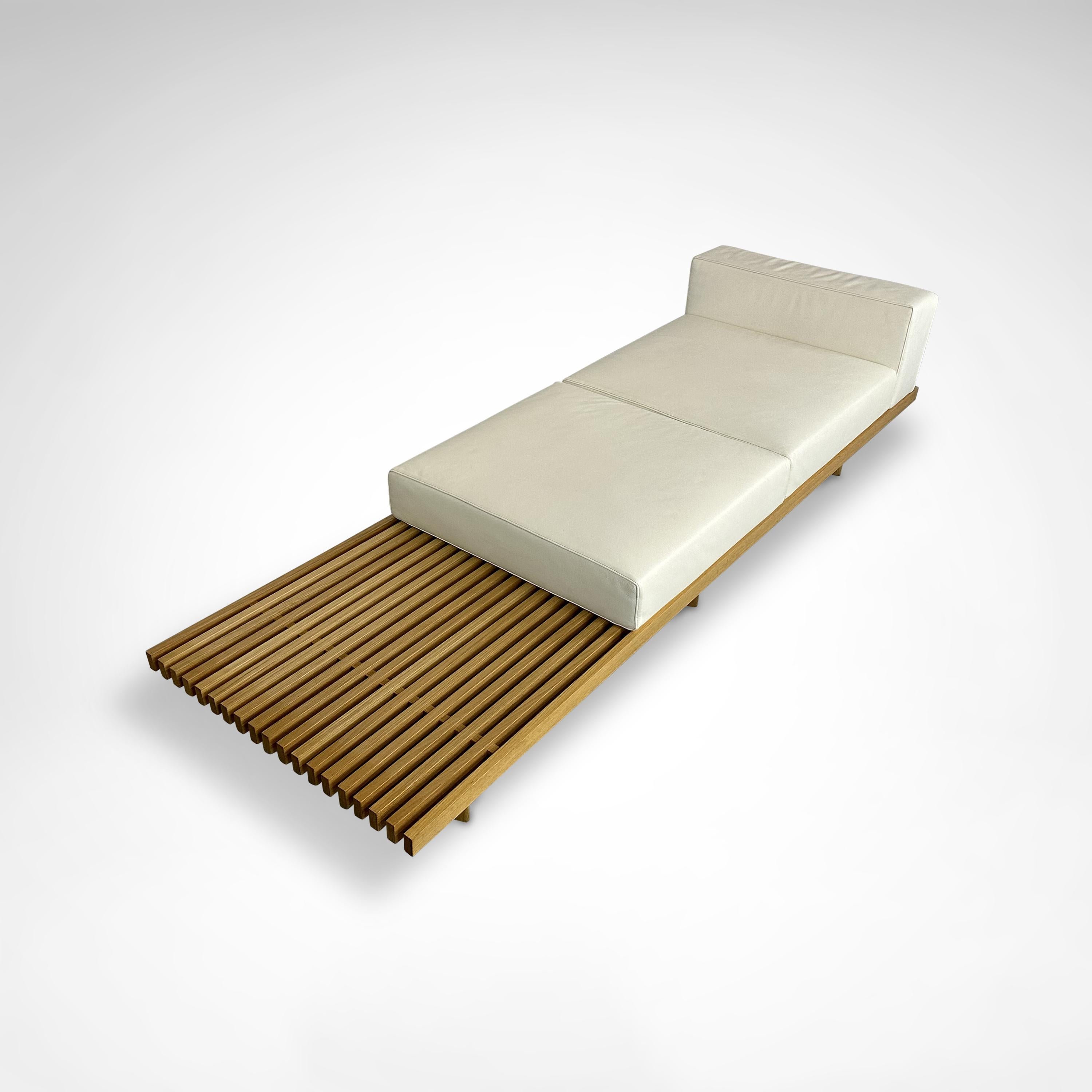 514 Banco de asiento Refolo Tokyo de Charlotte Perriand para Cassina Años 2000 Cuero
