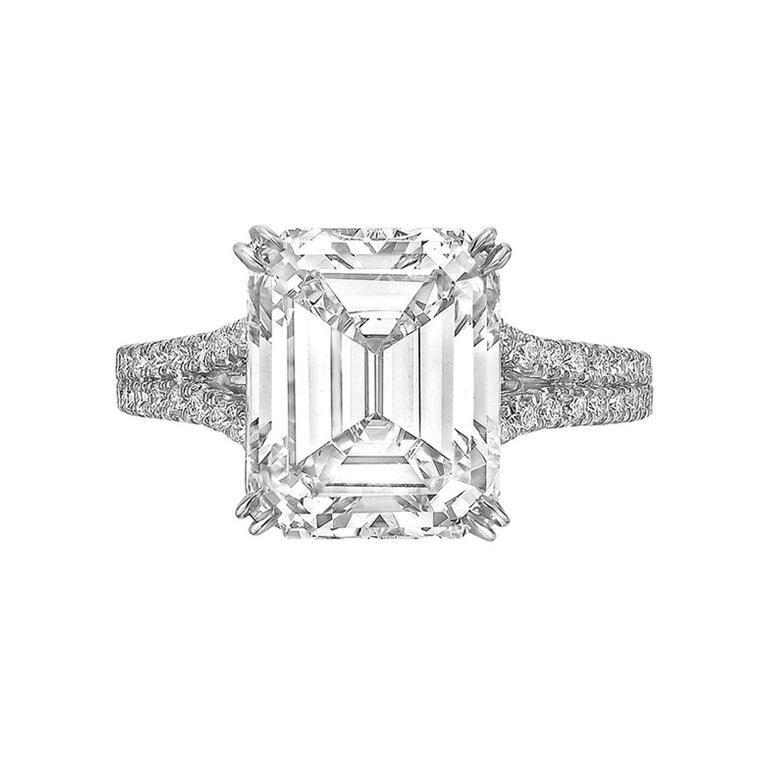 5.14ct EmeraldCut Diamond Ring 'F/VS1' For Sale at 1stDibs