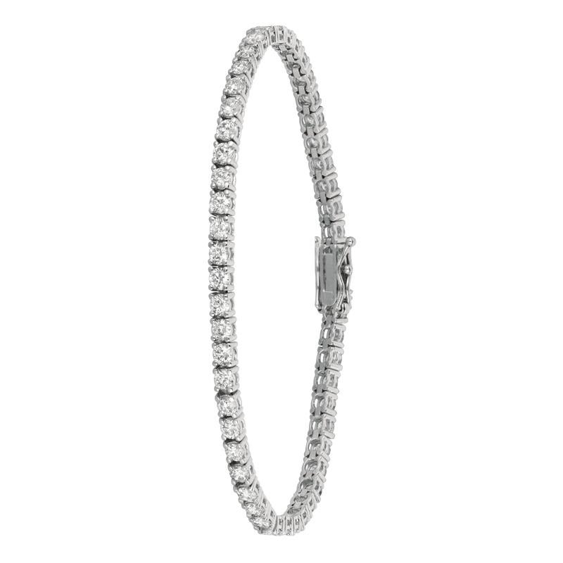 5.15 Carat Tennis Diamond Bracelet G SI 52 stones 14K White Gold 7''

100% Natural, Not Enhanced in any way Round Cut Diamond Tennis Bracelet
5.15CT
G-H
SI
14K White Gold
7 inches in length, 1/8 inches in width
10 point each stone, there are 52