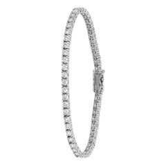 5.15 Carat Diamond Tennis Bracelet G SI 52 Stones 14 Karat White Gold
