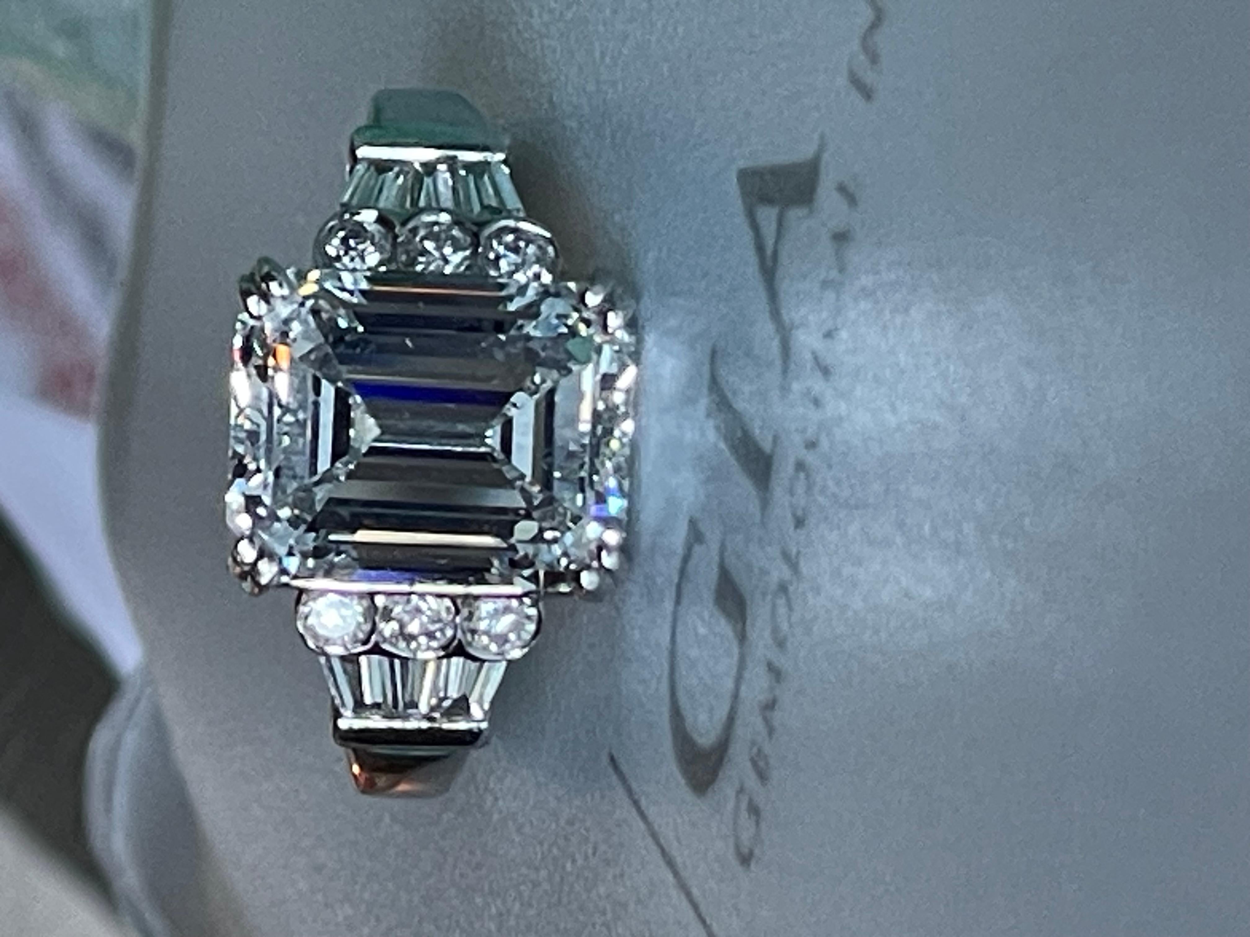 Women's 5.15 Carat GIA Emerald Cut Diamond H VVS2 For Sale