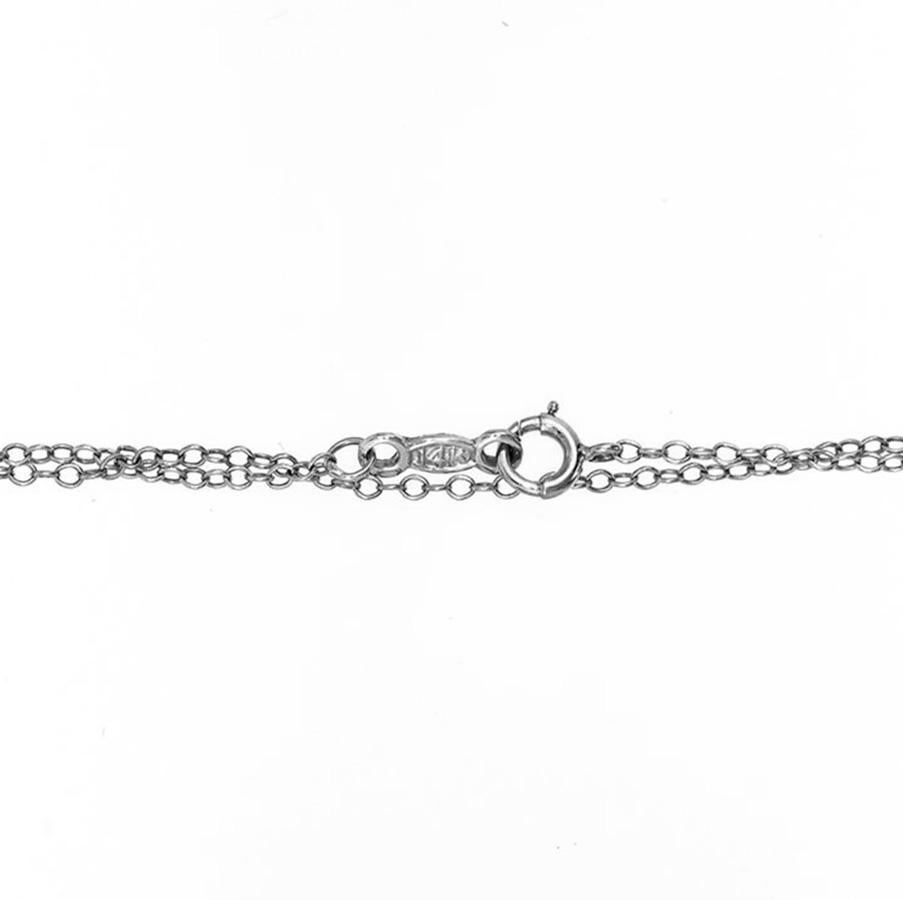 Taille Marquise Collier filigrane en or blanc, avec pendentif 