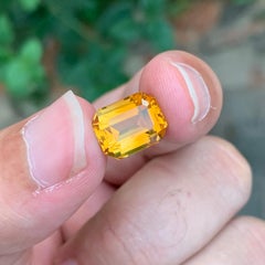 5.15 Carat Natural Faceted Citrine Emerald Shape Gemstone