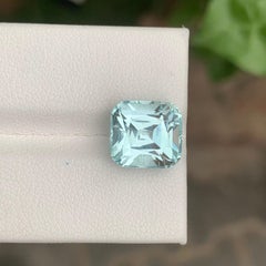 5.15 Carat Natural Loose Aquamarine Cushion Cut Gemstone