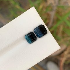 5.15 Carat Natural Loose Bi Colour Tourmaline Pieces Emerald Shape Gemstone