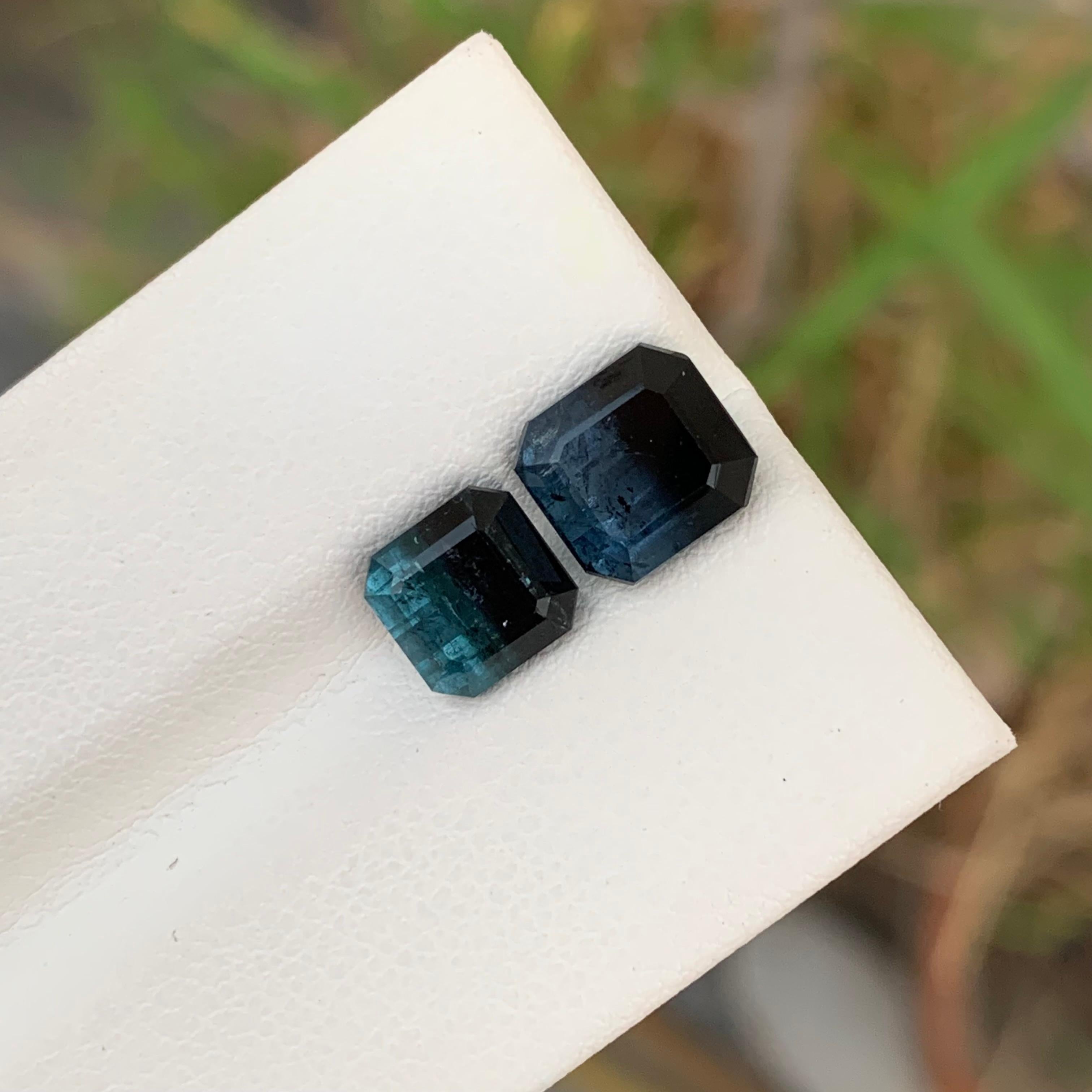 5.15 Carat Natural Loose Bi Colour Tourmaline Pieces Emerald Shape Gemstone (pierre précieuse en forme d'émeraude) Neuf - En vente à Peshawar, PK