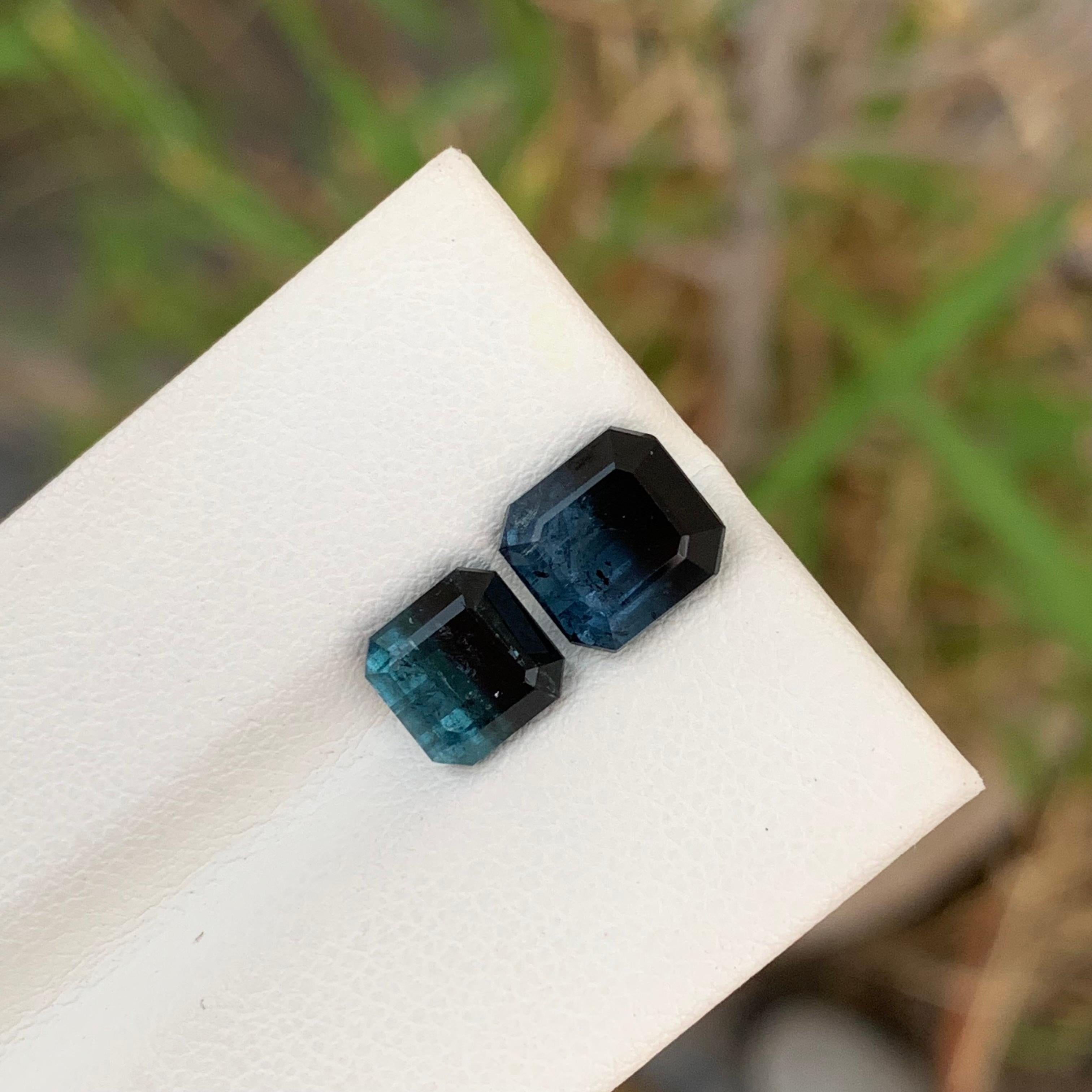5.15 Carat Natural Loose Bi Colour Tourmaline Pieces Emerald Shape Gemstone (pierre précieuse en forme d'émeraude) Unisexe en vente