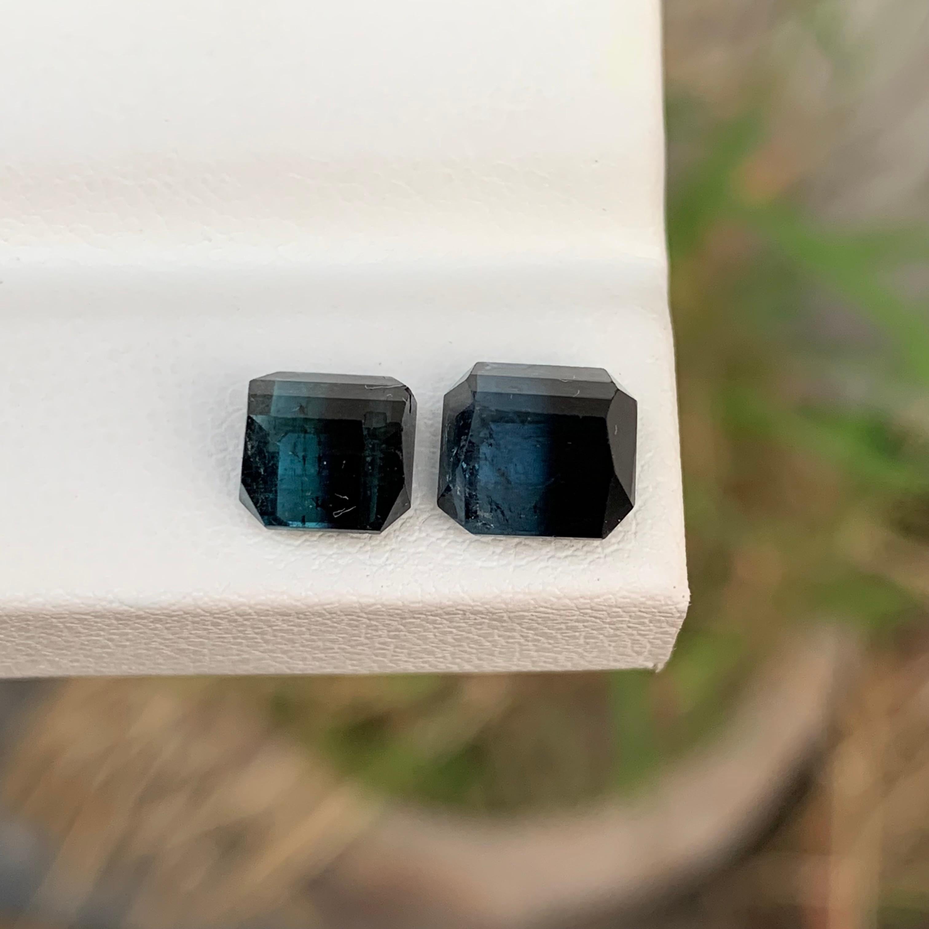 5.15 Carat Natural Loose Bi Colour Tourmaline Pieces Emerald Shape Gemstone (pierre précieuse en forme d'émeraude) en vente 1