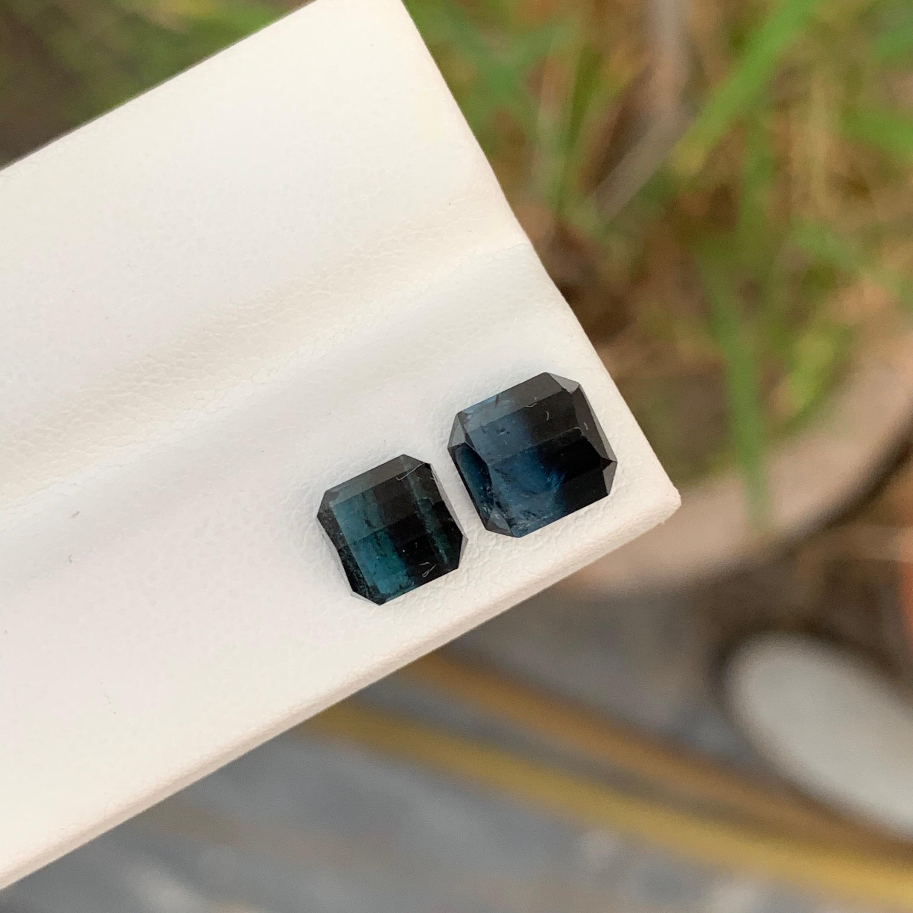 5.15 Carat Natural Loose Bi Colour Tourmaline Pieces Emerald Shape Gemstone (pierre précieuse en forme d'émeraude) en vente 2