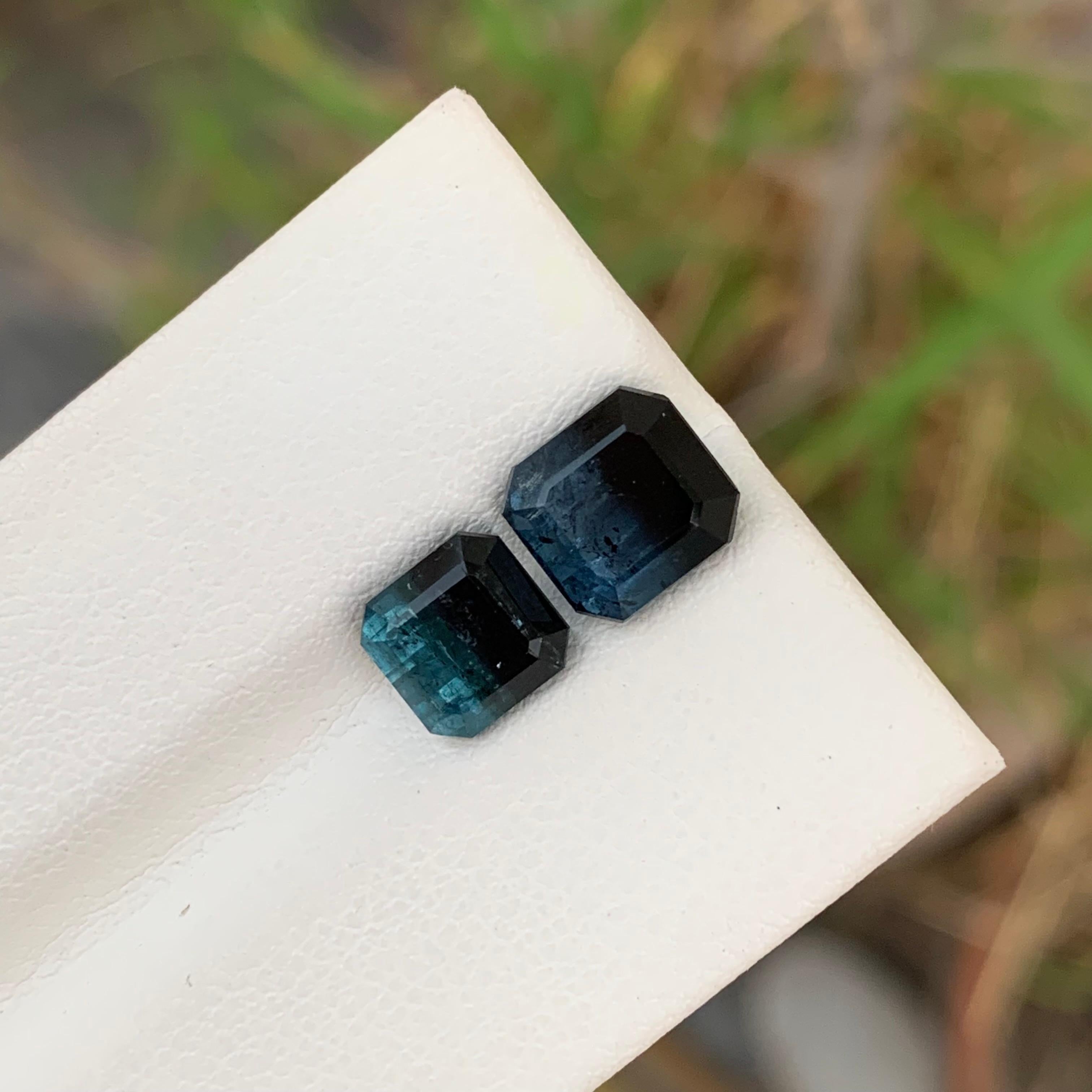 5.15 Carat Natural Loose Bi Colour Tourmaline Pieces Emerald Shape Gemstone (pierre précieuse en forme d'émeraude) en vente 3