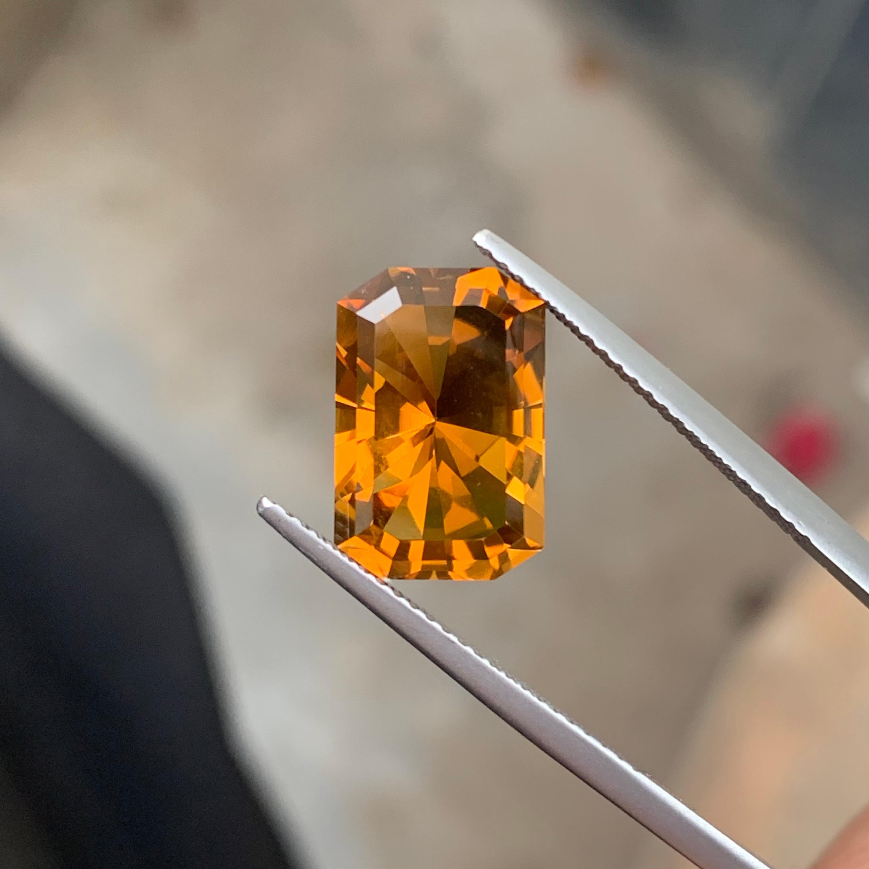 5.15 Carat Natural Loose Fancy Cut Citrine Gemstone November Birthstone  For Sale 3