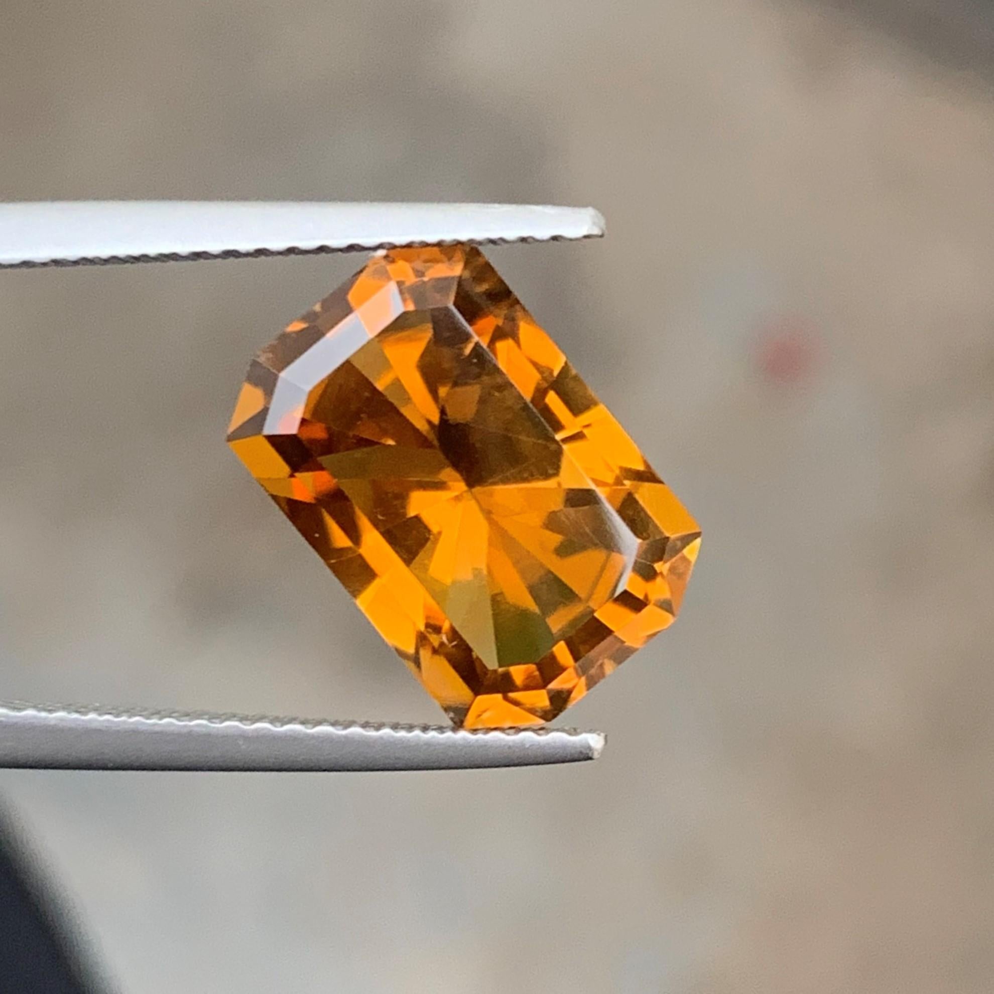 Arts and Crafts 5.15 Carat Natural Loose Fancy Cut Citrine Gemstone November Birthstone  For Sale