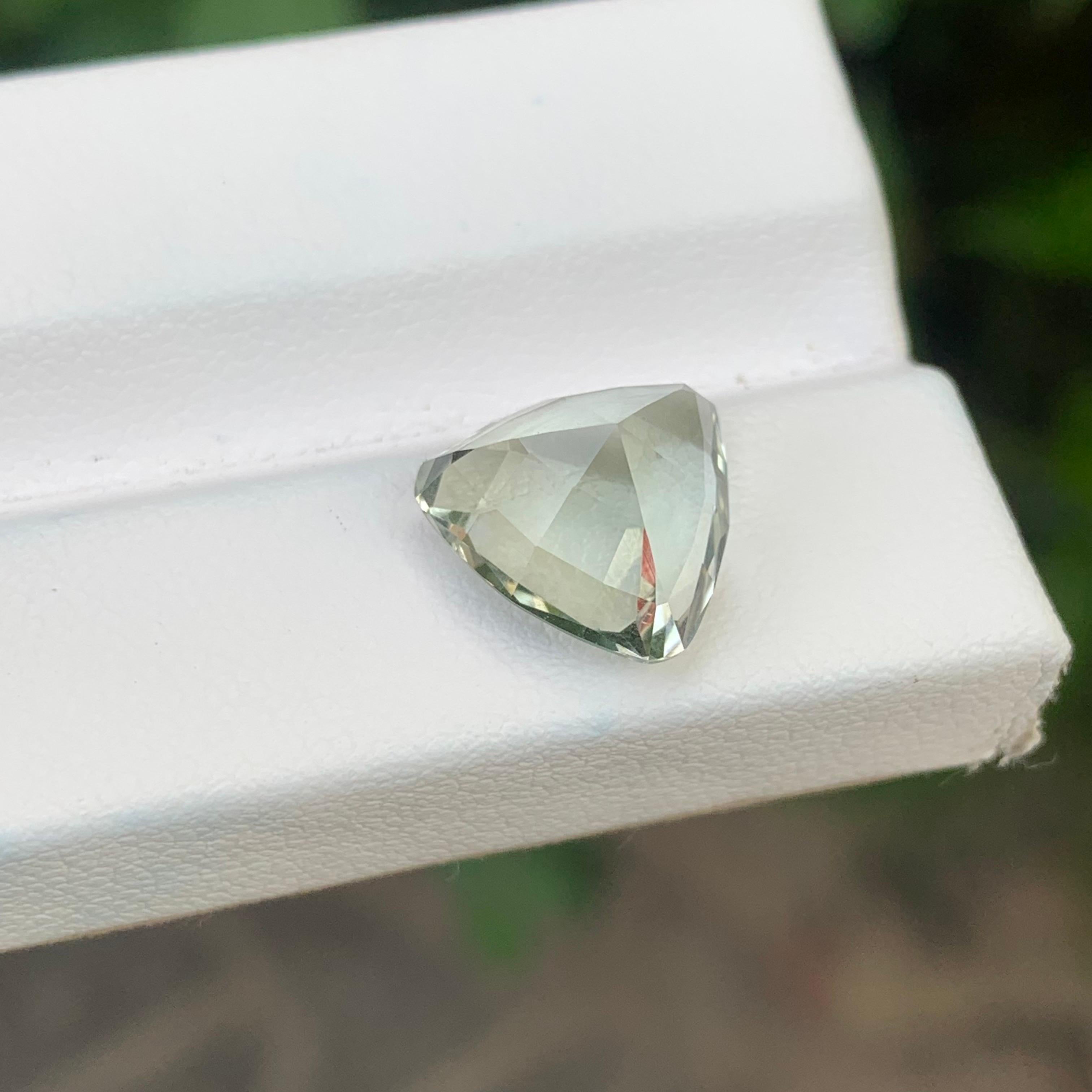 5.15 Carat Natural Loose Green Amethyst / Prasiolite Trillion Shape Gemstone (Améthyste verte en vrac / Prasiolite en forme de trillion) en vente 5