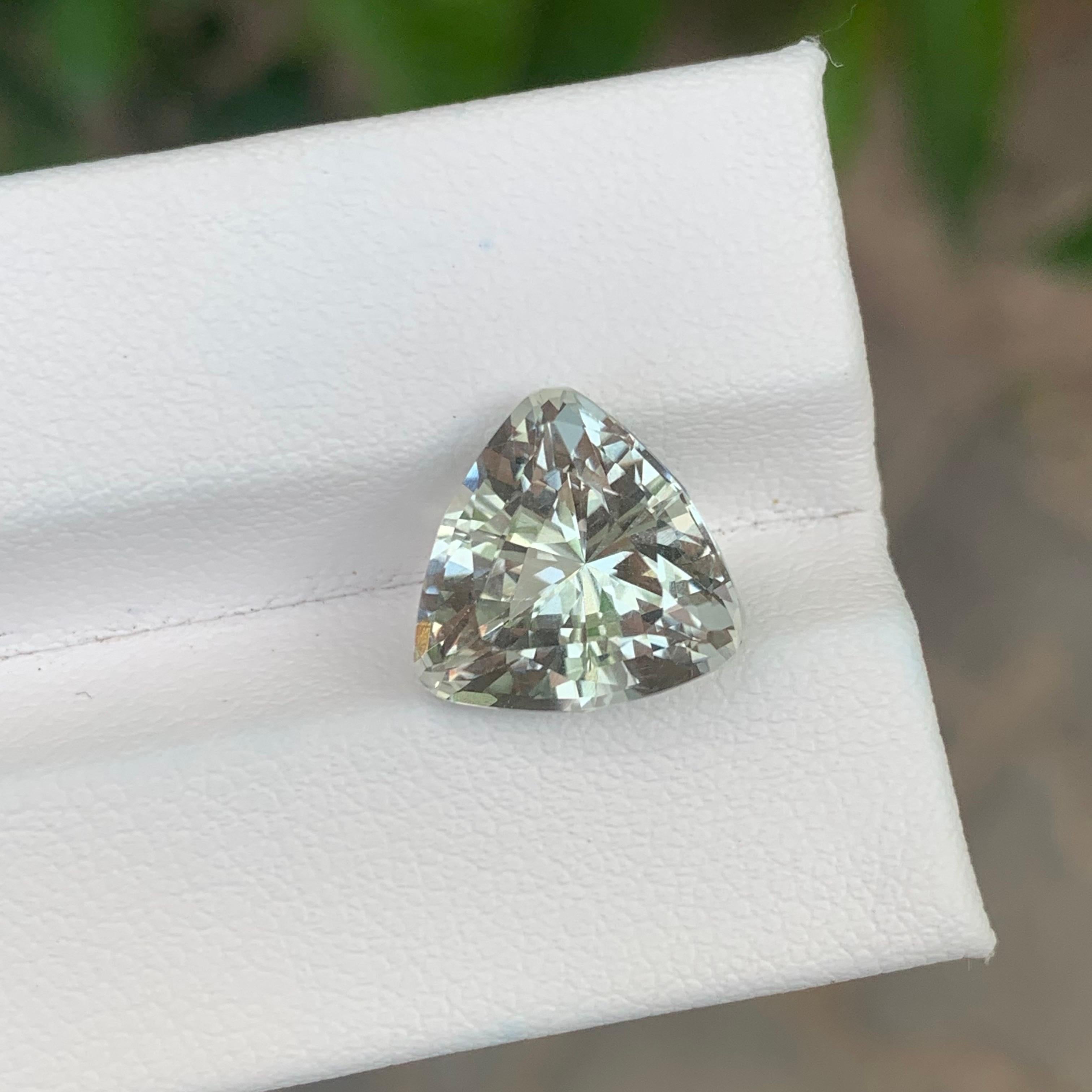 5.15 Carat Natural Loose Green Amethyst / Prasiolite Trillion Shape Gemstone (Améthyste verte en vrac / Prasiolite en forme de trillion) en vente 6