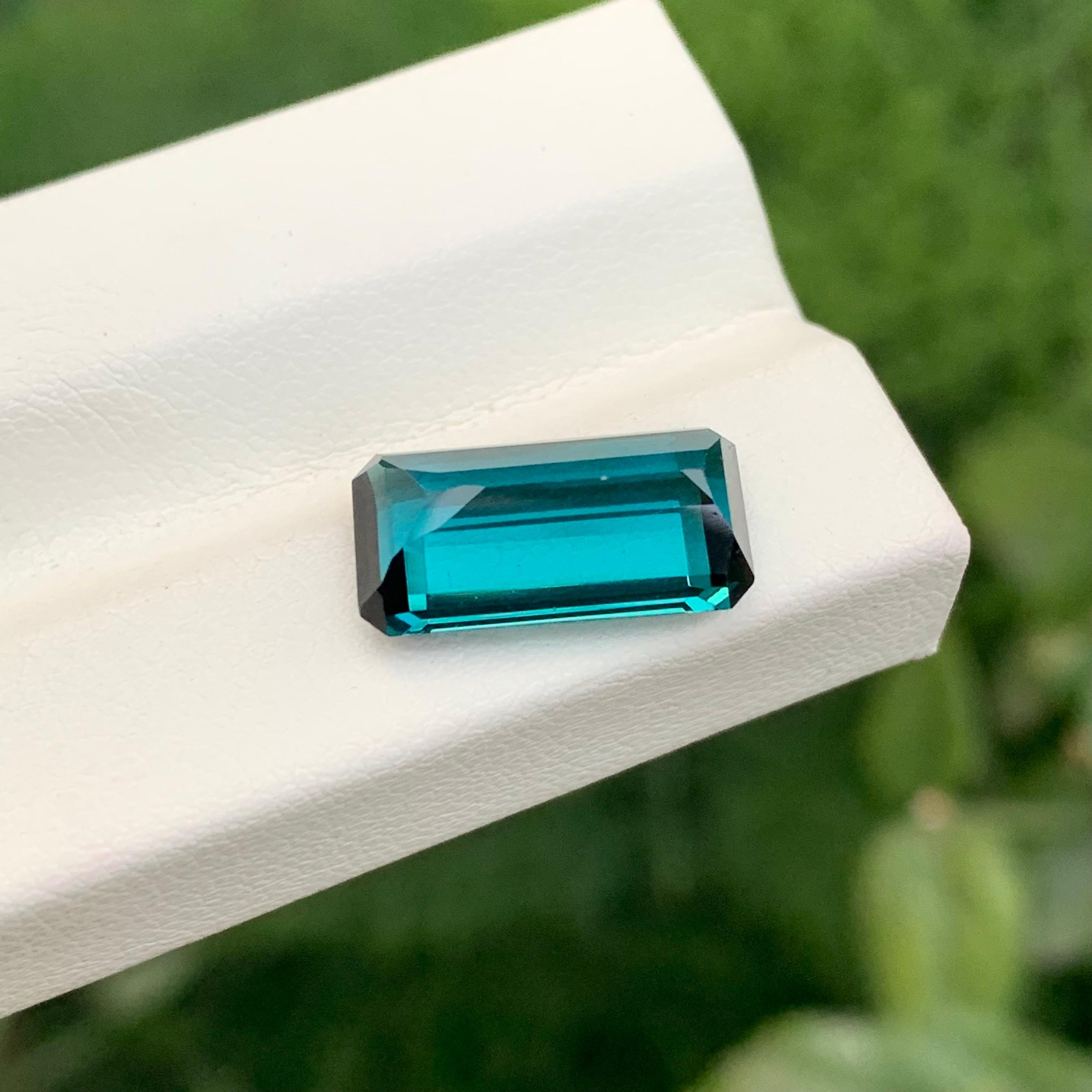 5,15 Karat Natürlicher loser Indicolith Turmalin Smaragd Form Edelstein im Angebot 1