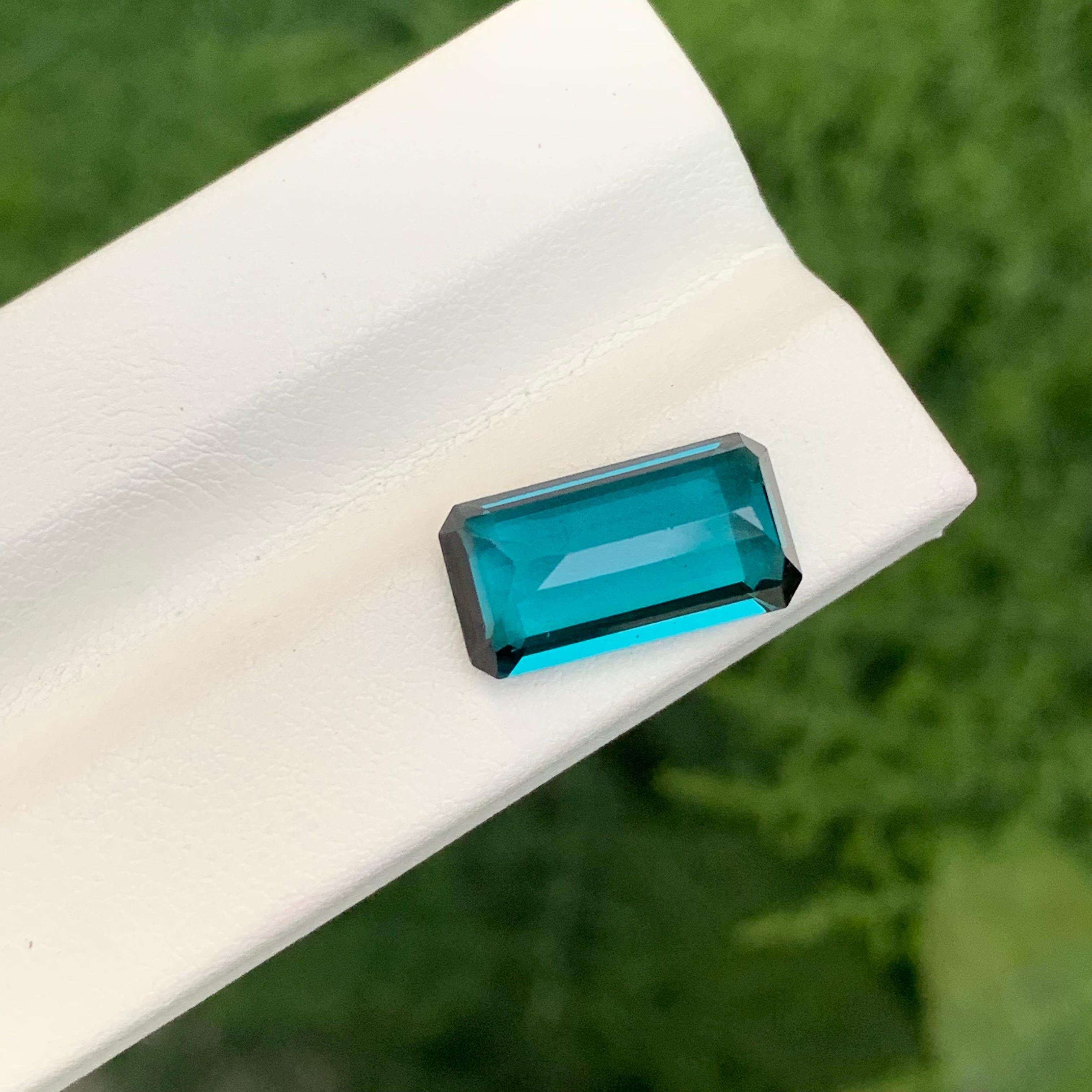 5,15 Karat Natürlicher loser Indicolith Turmalin Smaragd Form Edelstein im Angebot 2