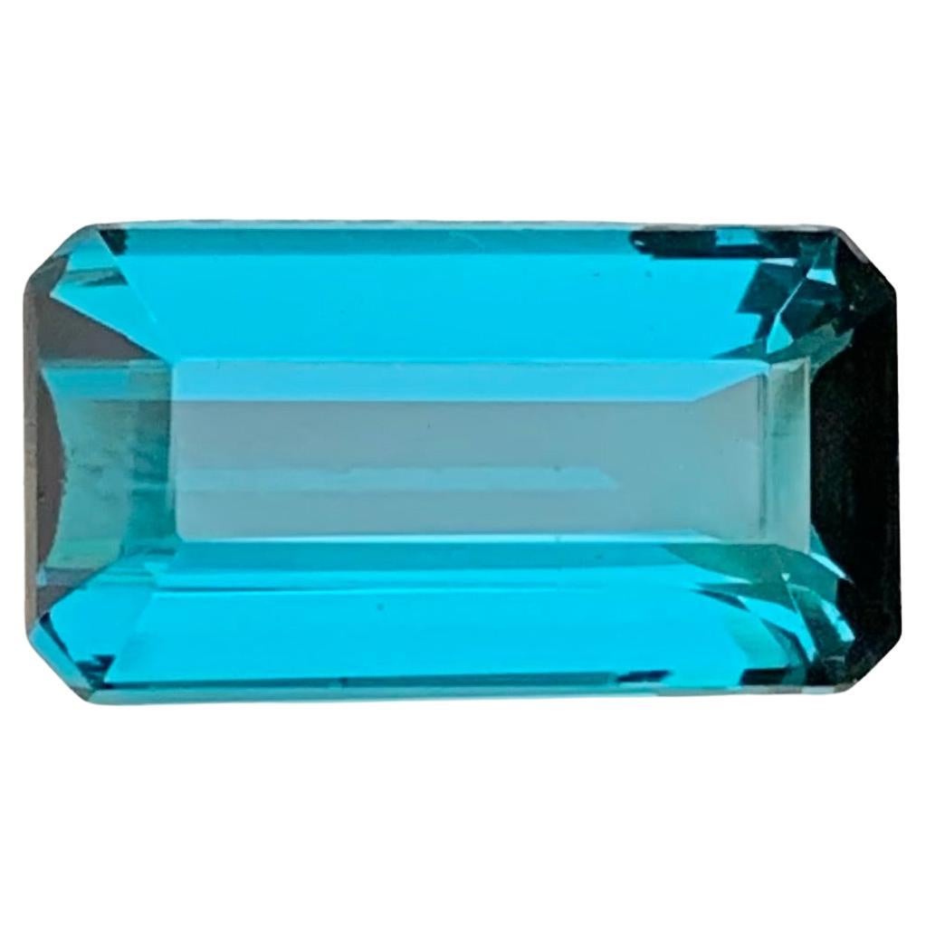 5.15 Carat Natural Loose Indicolite Tourmaline Emerald Shape Gem