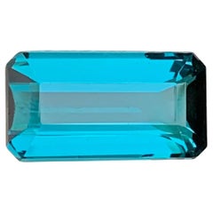5.15 Carat Natural Loose Indicolite Tourmaline Emerald Shape Gem