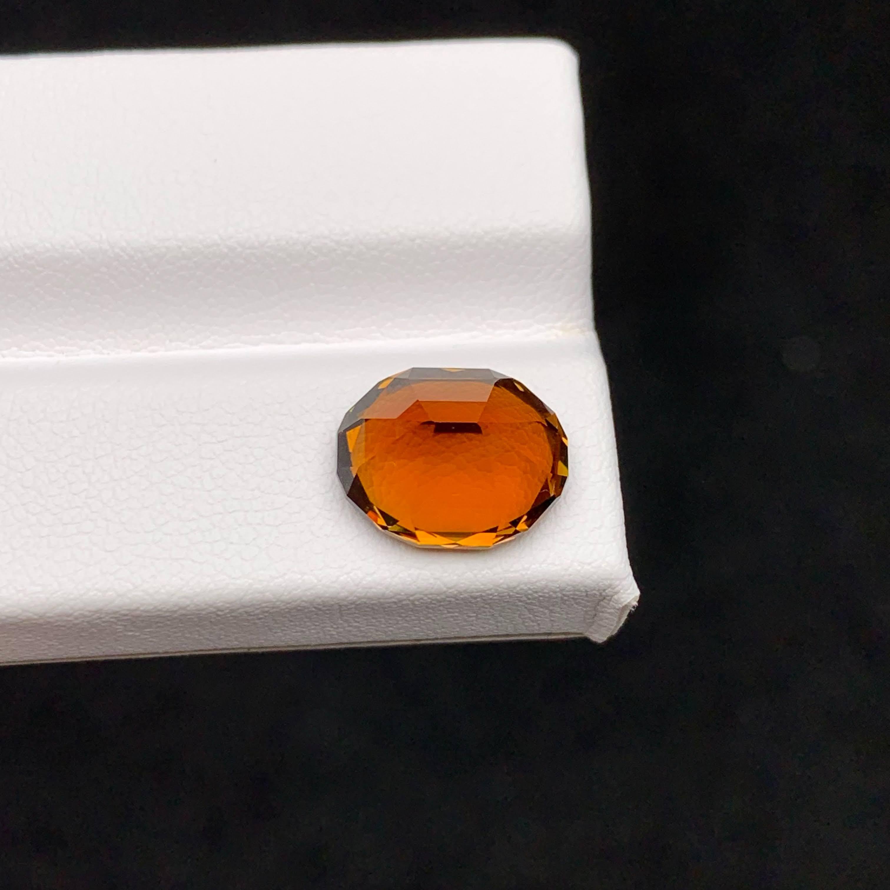 5.15 Carat Natural Loose Orange Dravite Tourmaline Oval Cut Brazilian Gemstone For Sale 2