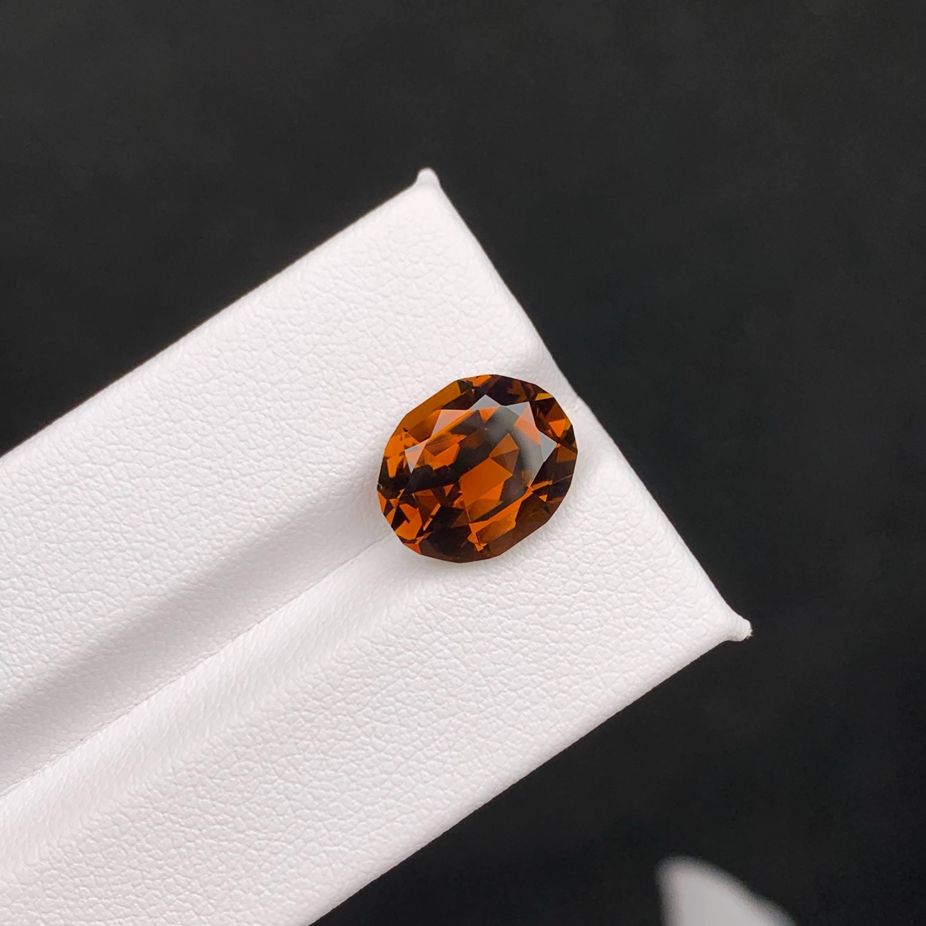 5.15 Carat Natural Loose Orange Dravite Tourmaline Oval Cut Brazilian Gemstone For Sale 3