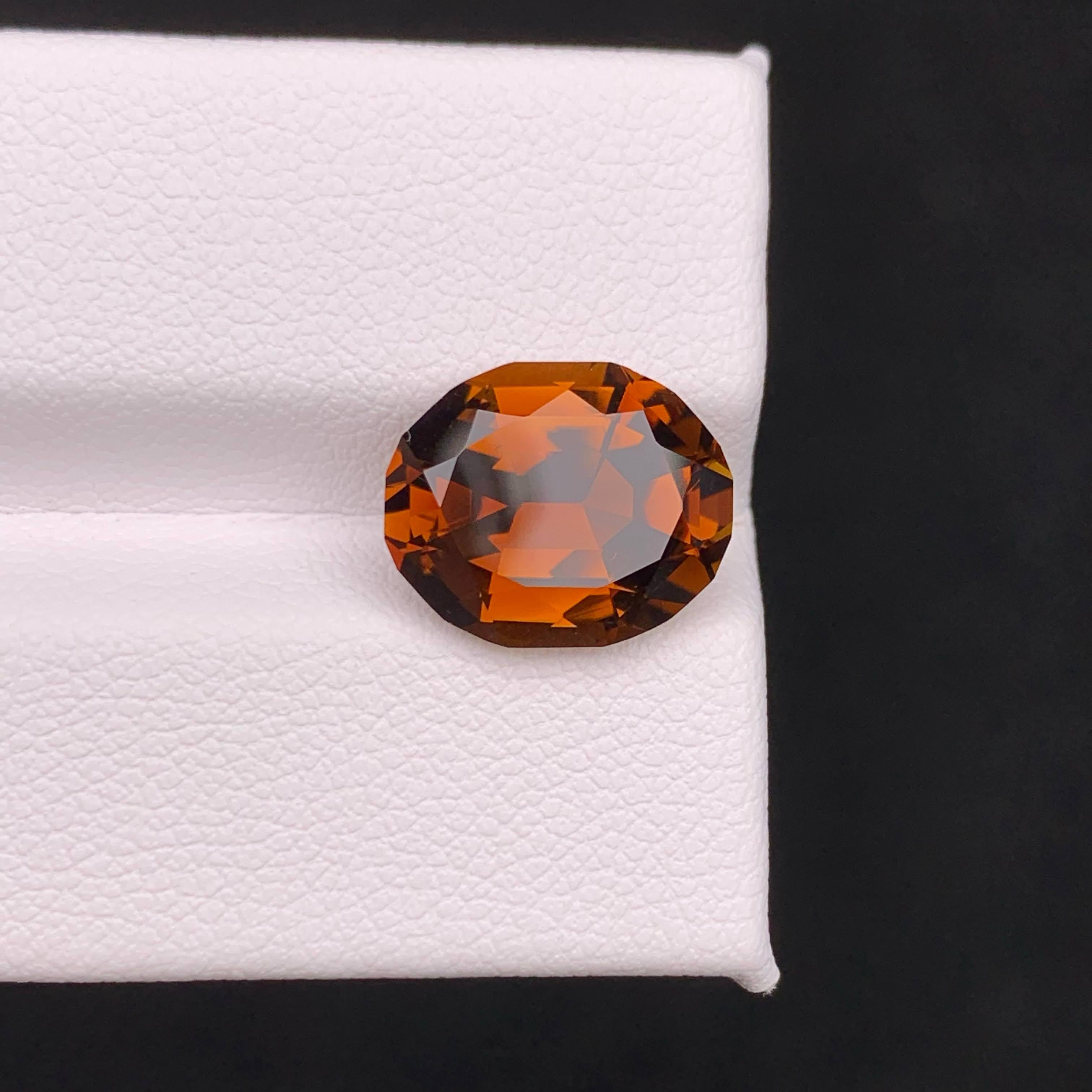 Modern 5.15 Carat Natural Loose Orange Dravite Tourmaline Oval Cut Brazilian Gemstone For Sale