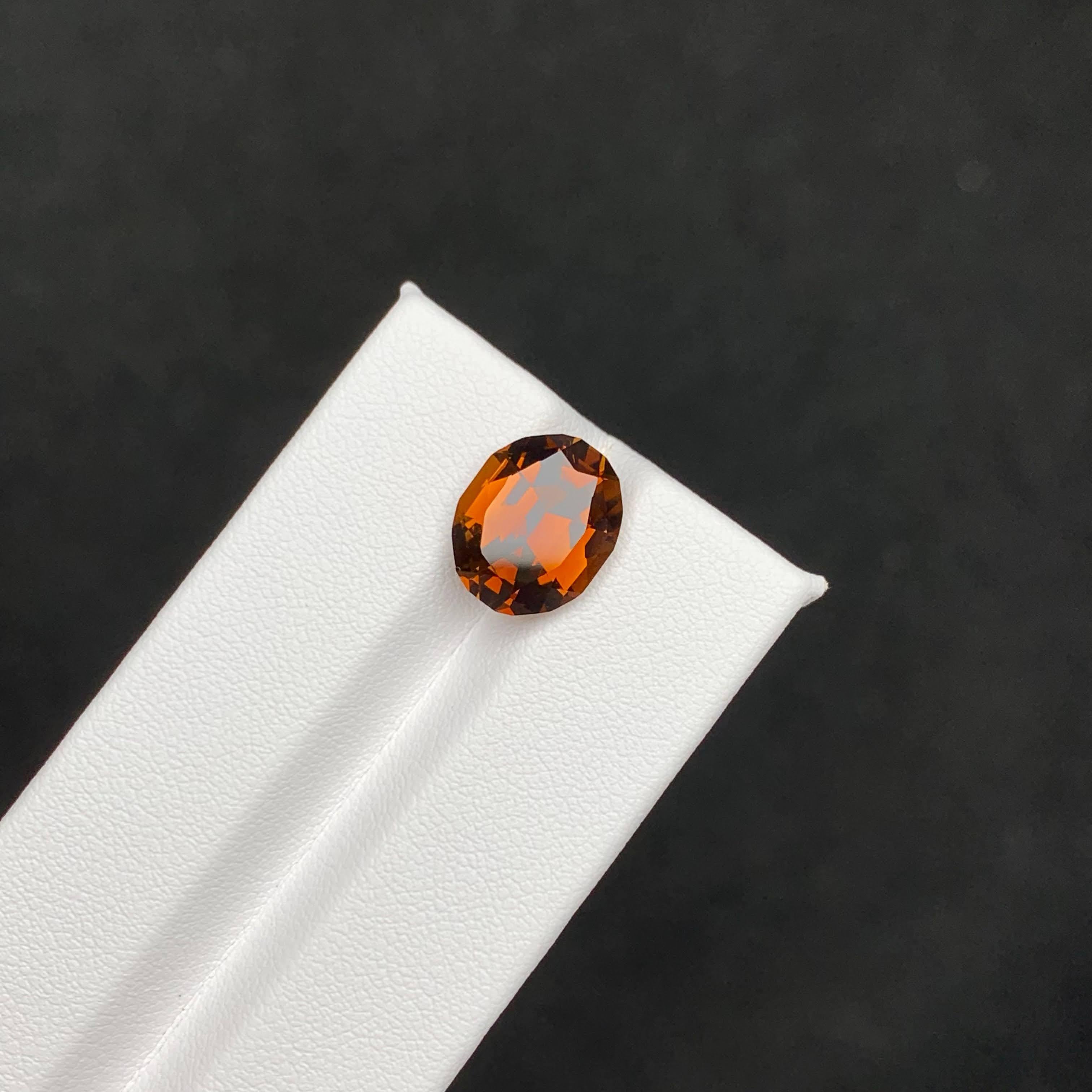 5.15 Carat Natural Loose Orange Dravite Tourmaline Oval Cut Brazilian Gemstone In New Condition For Sale In Bangkok, TH