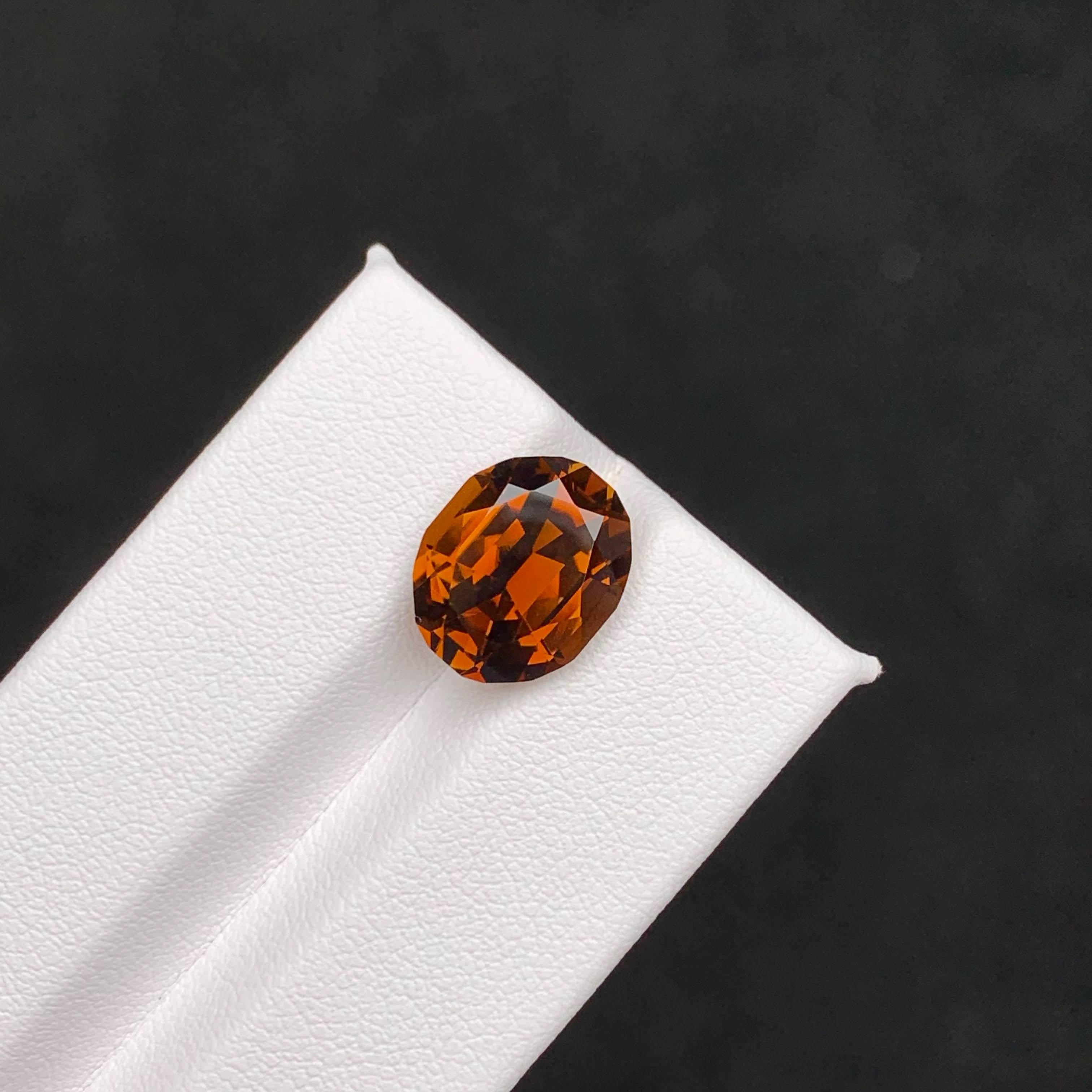 5.15 Carat Natural Loose Orange Dravite Tourmaline Oval Cut Brazilian Gemstone For Sale 1