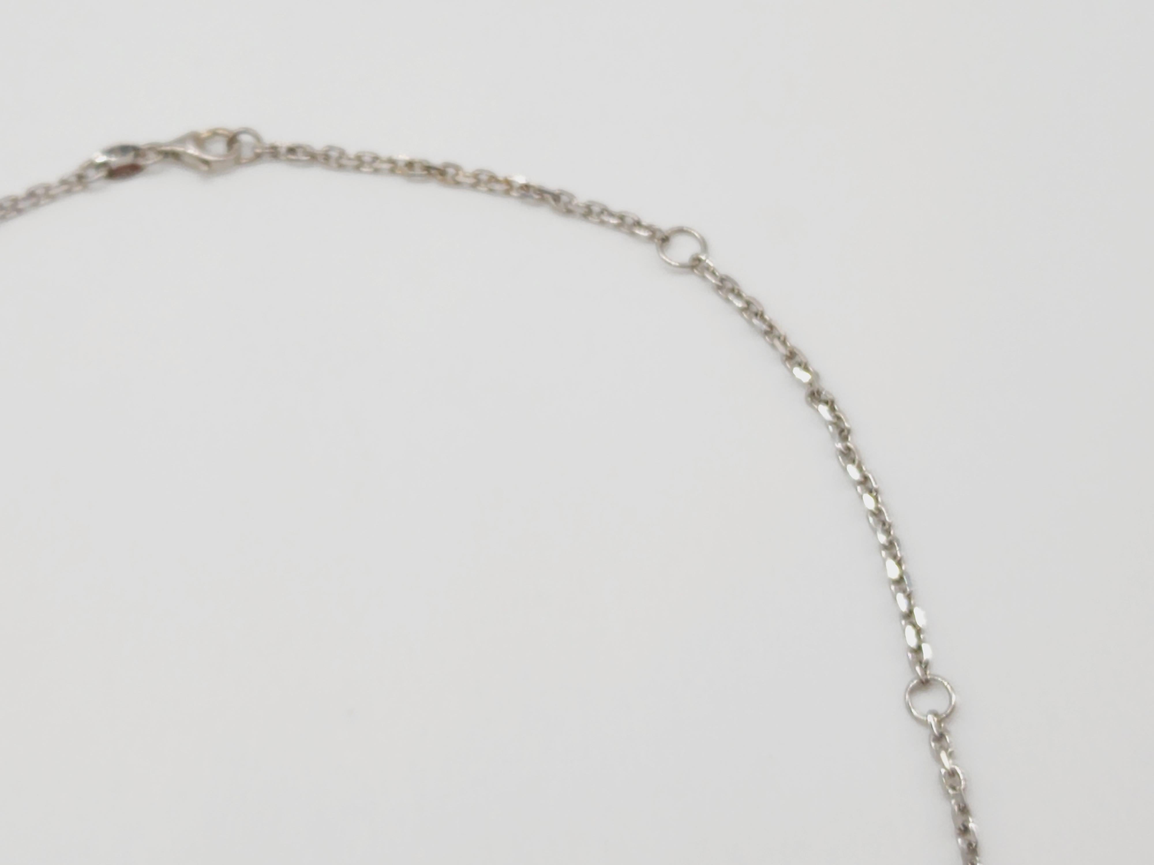 5.15 Carat Natural Round Diamond Mini Tennis Necklace 14 Karat White Gold 4
