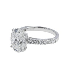 5.15 Carat Oval Diamond Ring Brilliant White 18K White Gold Heirloom-Worthy Glow