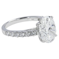5.15 Carat Oval Diamond Ring Brilliant White 18K White Gold Heirloom-Worthy Glow
